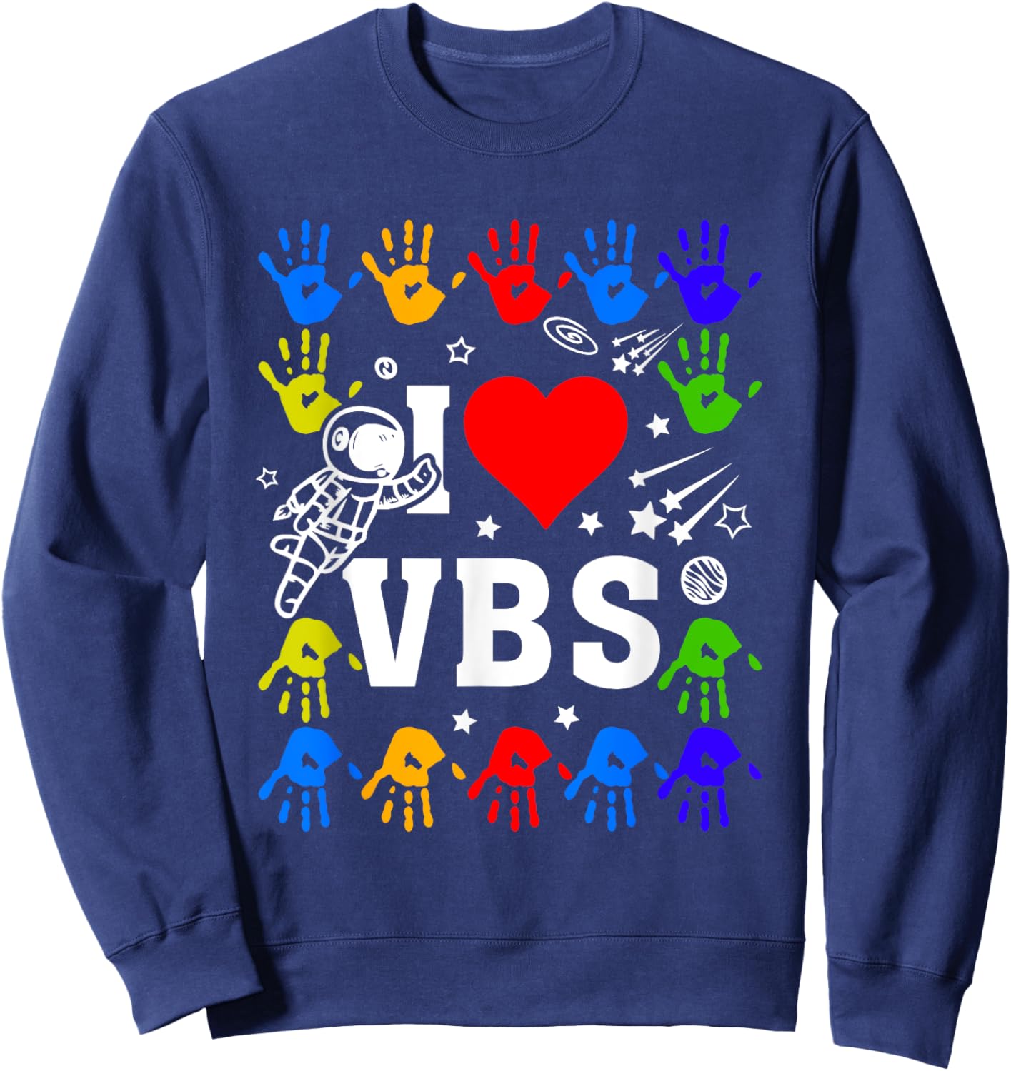 I Love VBS Summer Vacation Bible School Christian Teacher Men Women Kids Sweatshirt - Sweatshirt | Navy