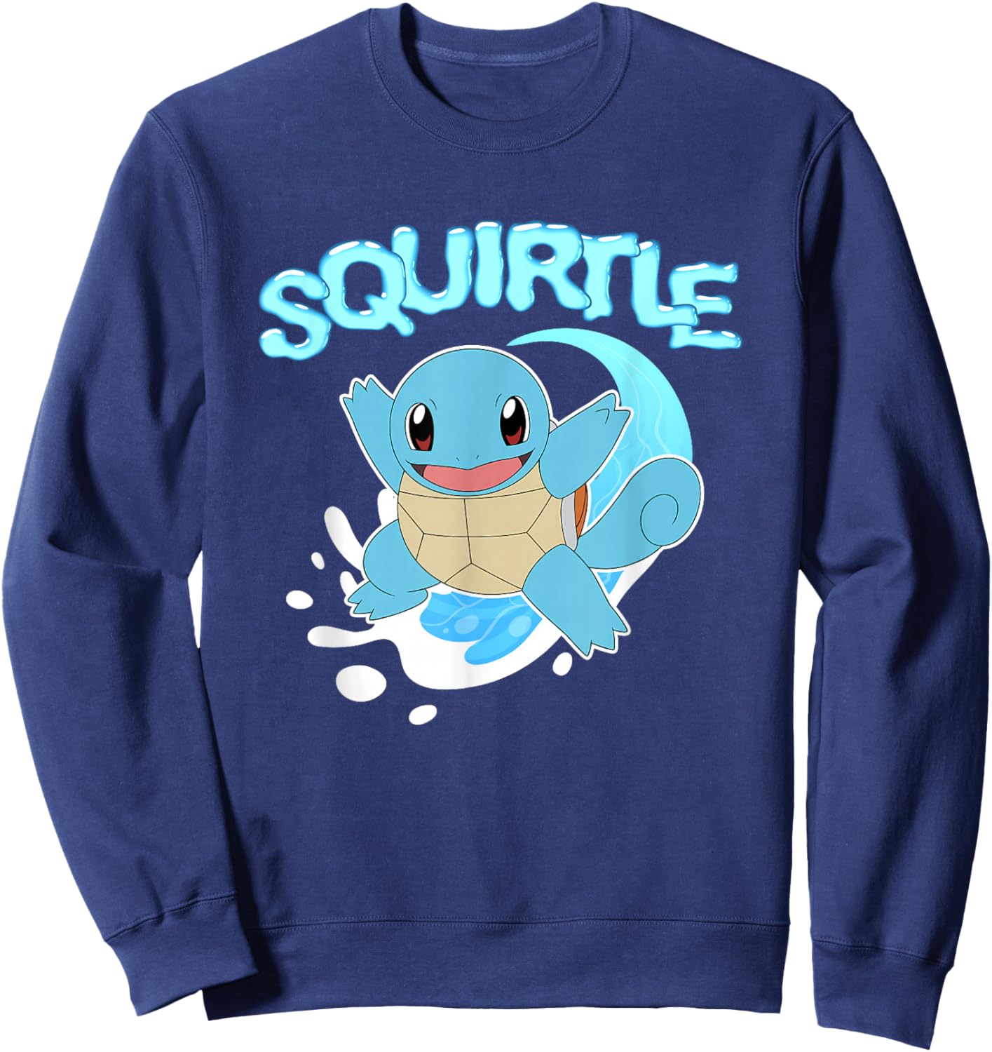 Pokémon Squirtle Riding A Wave Cute Shot Sweatshirt - Sweatshirt | Navy