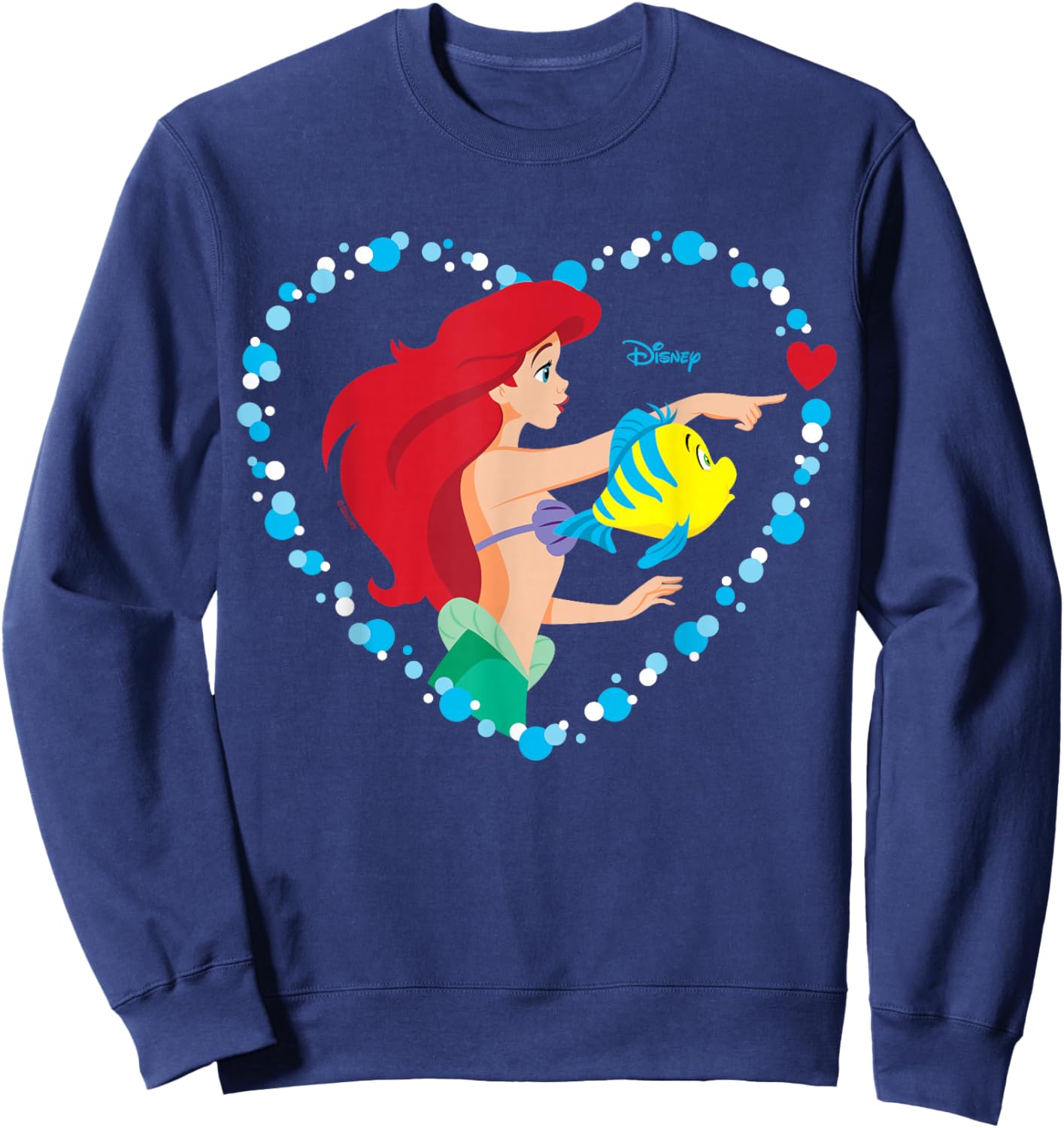 Disney Princess - Ariel Heart Valentine's Day Sweatshirt - Sweatshirt | Navy