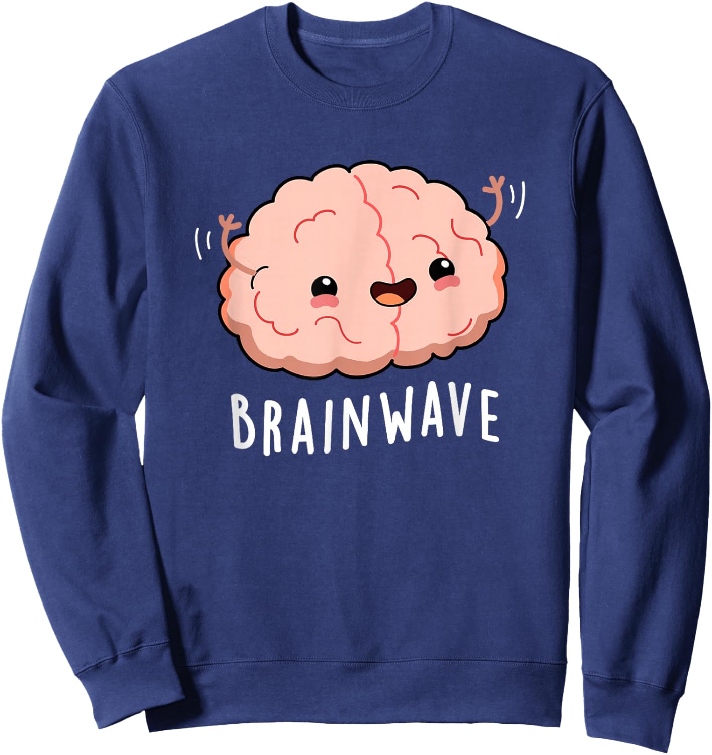 Brain Wave Funny Anatomy Pun Sweatshirt - Sweatshirt | Navy