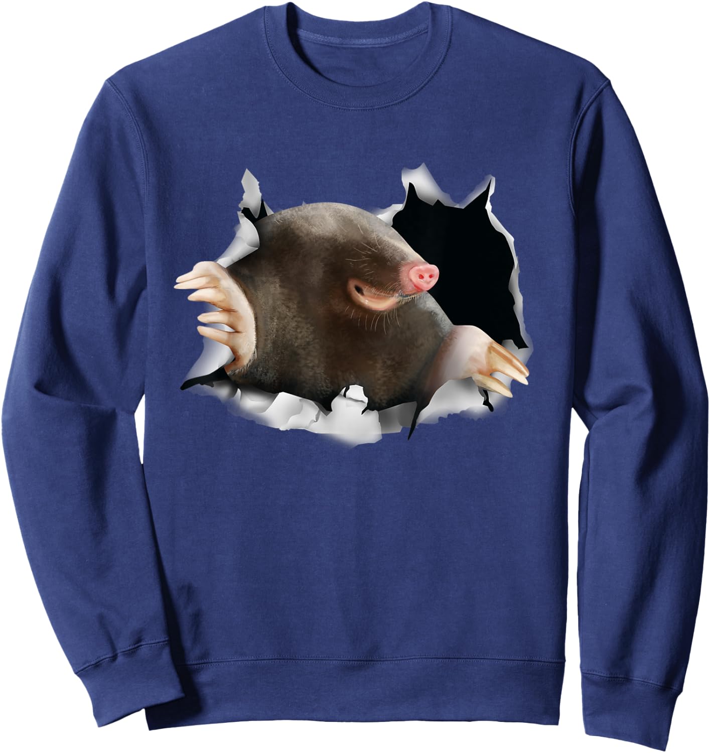 Mole Breaking Through Clothes Outfit Mole Lover Gift Mole Sweatshirt - Sweatshirt | Navy
