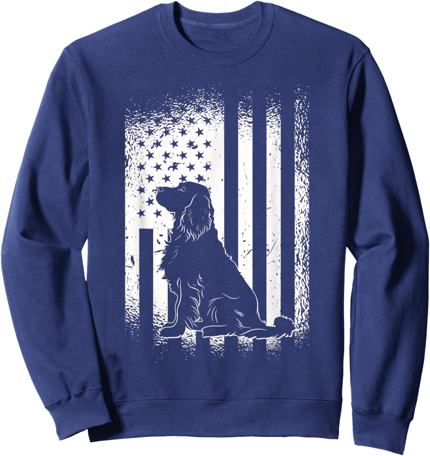 Golden Retriever American Flag USA Fan Dog Owner Dog Sweatshirt - Sweatshirt | Navy