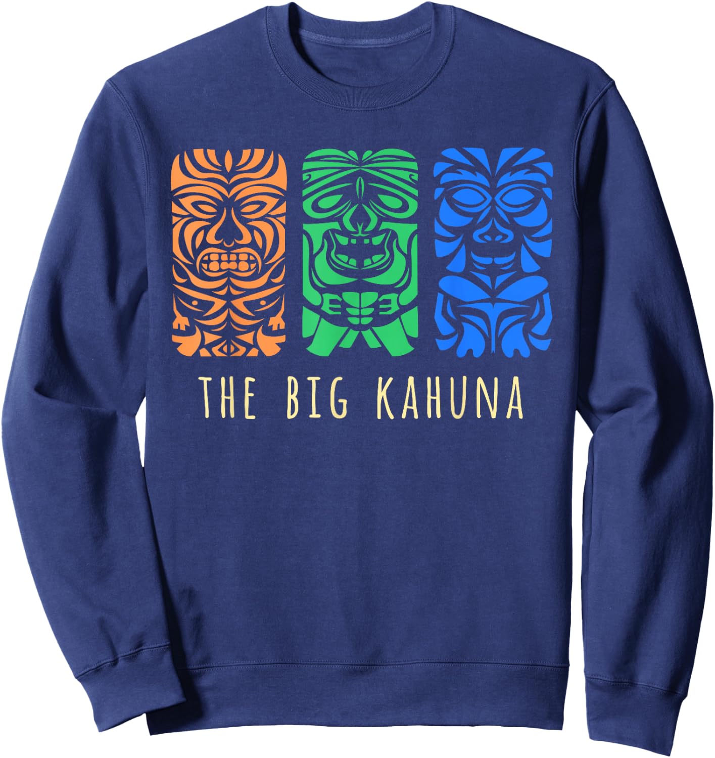 Hawaii Tiki Surfing Polynesian Big Kahuna Retro Hipster Sweatshirt - Sweatshirt | Navy