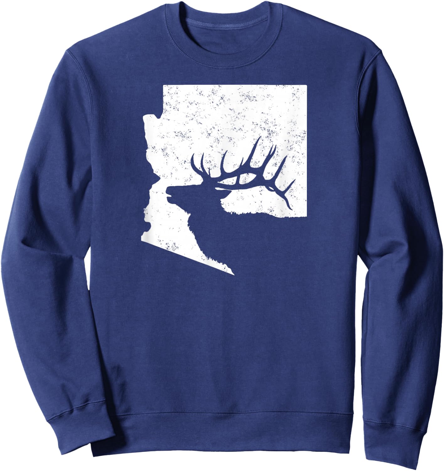 Arizona Elk Hunting Design - Bull Elk AZ State Shape Sweatshirt - Sweatshirt | Navy