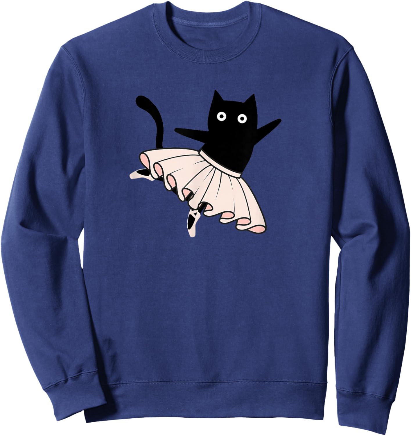 Rahmonty Designs Ballet Cat Lover Dance Recital Funny Black Cat Ballet Sweatshirt - Sweatshirt | Navy