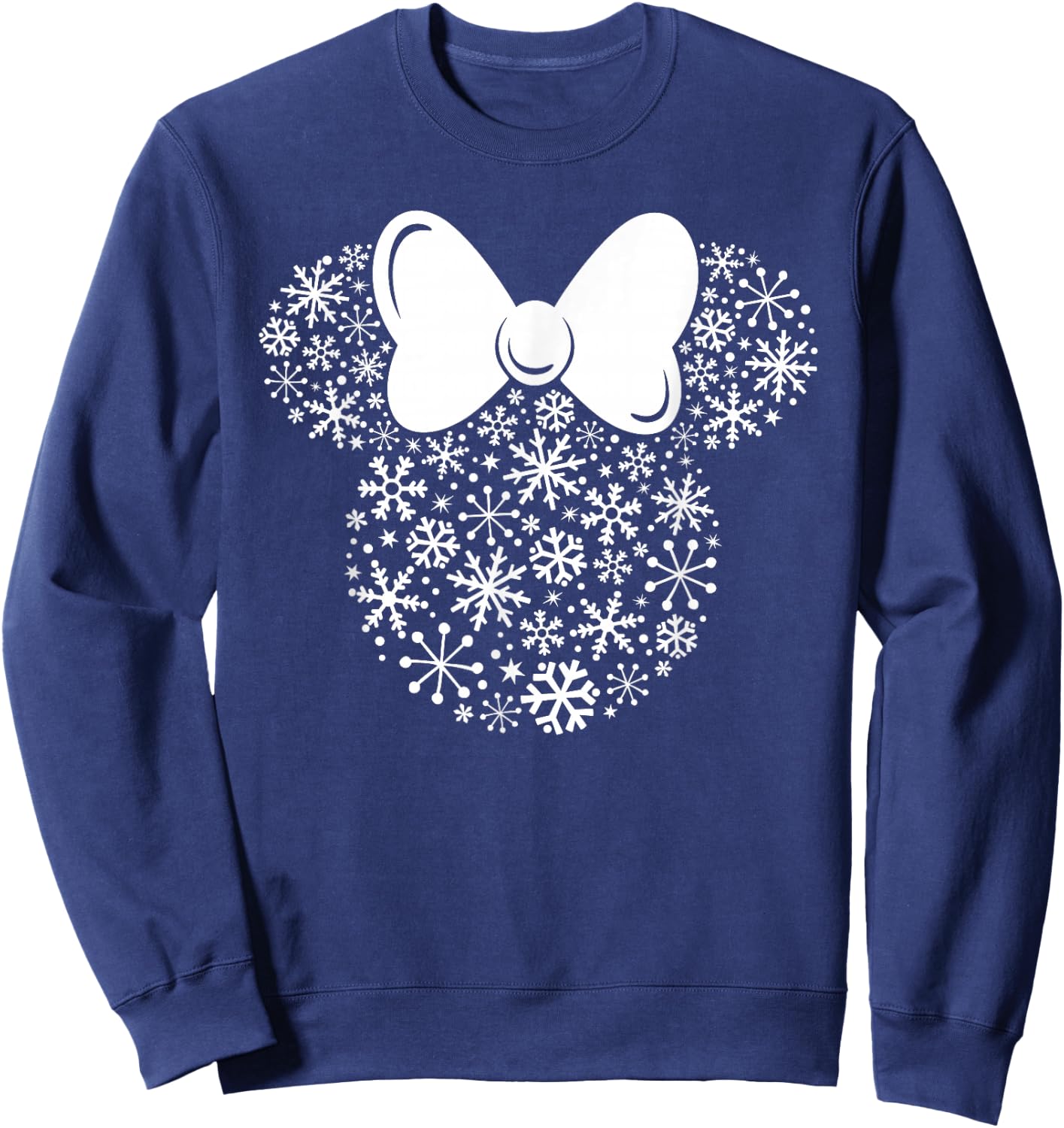 Disney Minnie Mouse Icon Winter Holiday Christmas Snowflakes Sweatshirt - Sweatshirt | Navy