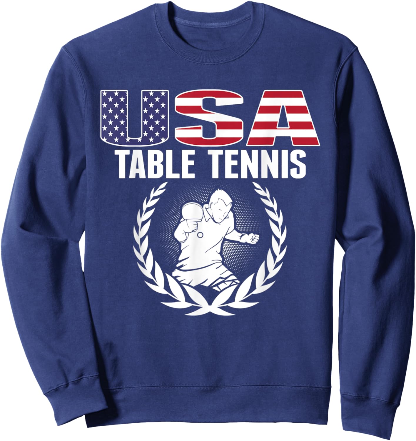 Proud America Table Tennis Lovers Jersey USA Flag Ping Pong Kids Men Sweatshirt - Sweatshirt | Navy