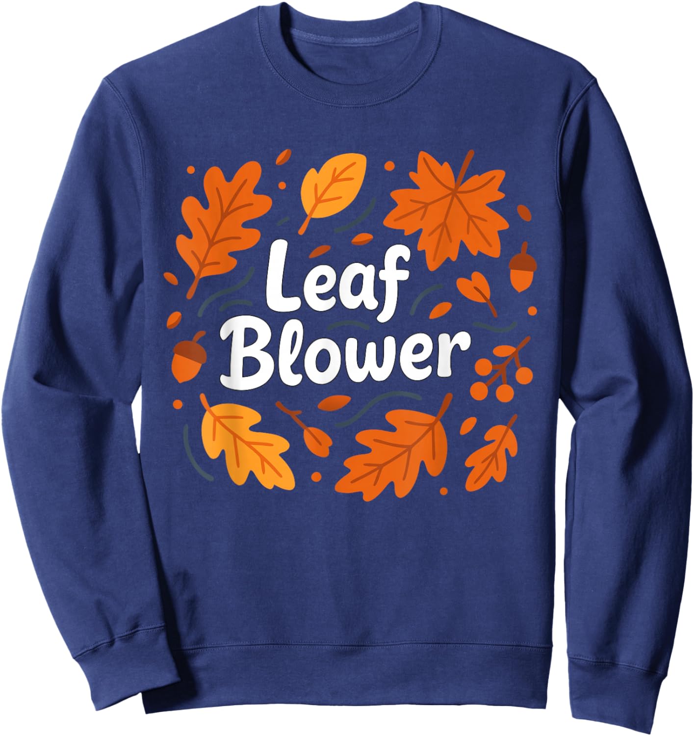 Funny Leaf Blower Couple Matching Fall Thanksgiving Sweatshirt - Sweatshirt | Navy