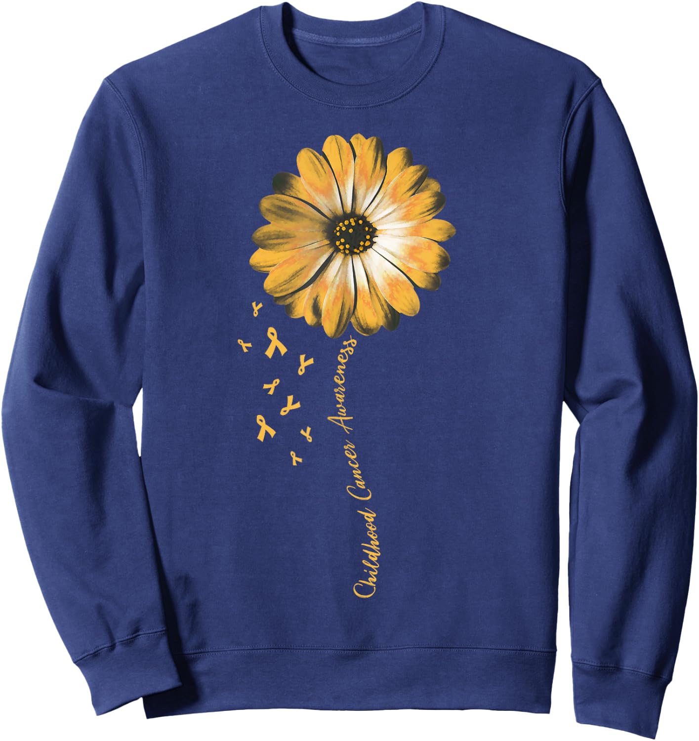 Daisy Flower Childhood Cancer Awareness Gifts Sweatshirt - Sweatshirt | Navy