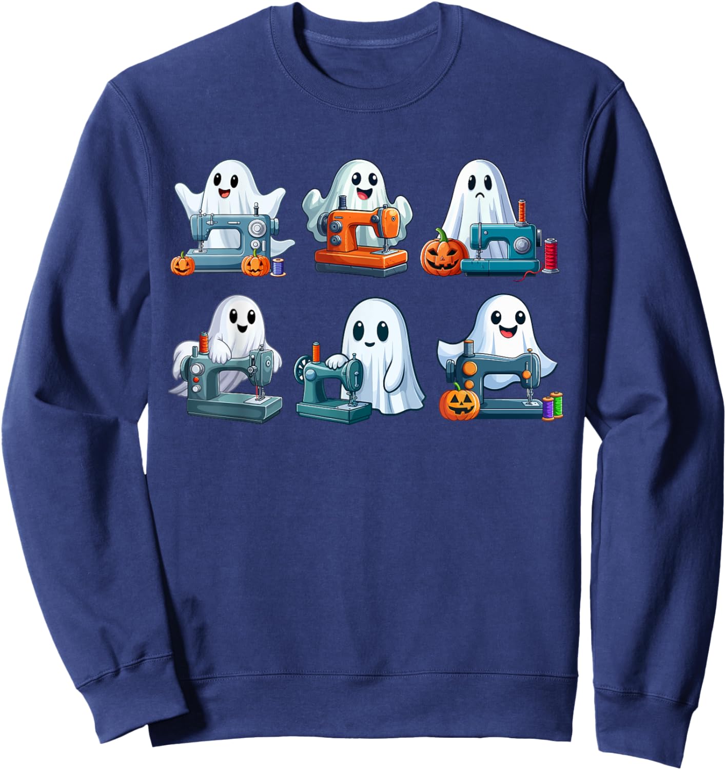 Group Boo Ghosts Sewing Tailor Tools Halloween Job Team Sweatshirt - Sweatshirt | Navy