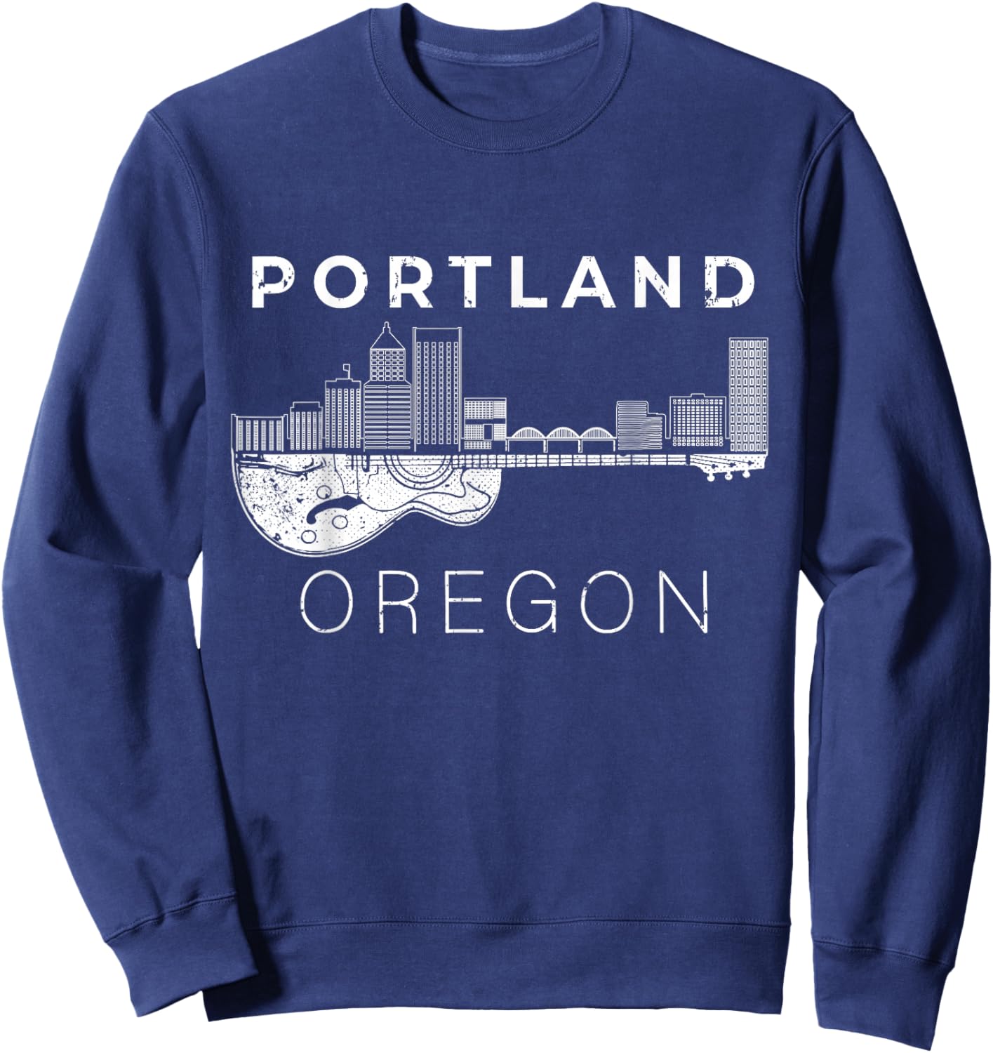 Portland Souvenir Men Oregon Lover Music Guitar Sweatshirt - Sweatshirt | Navy