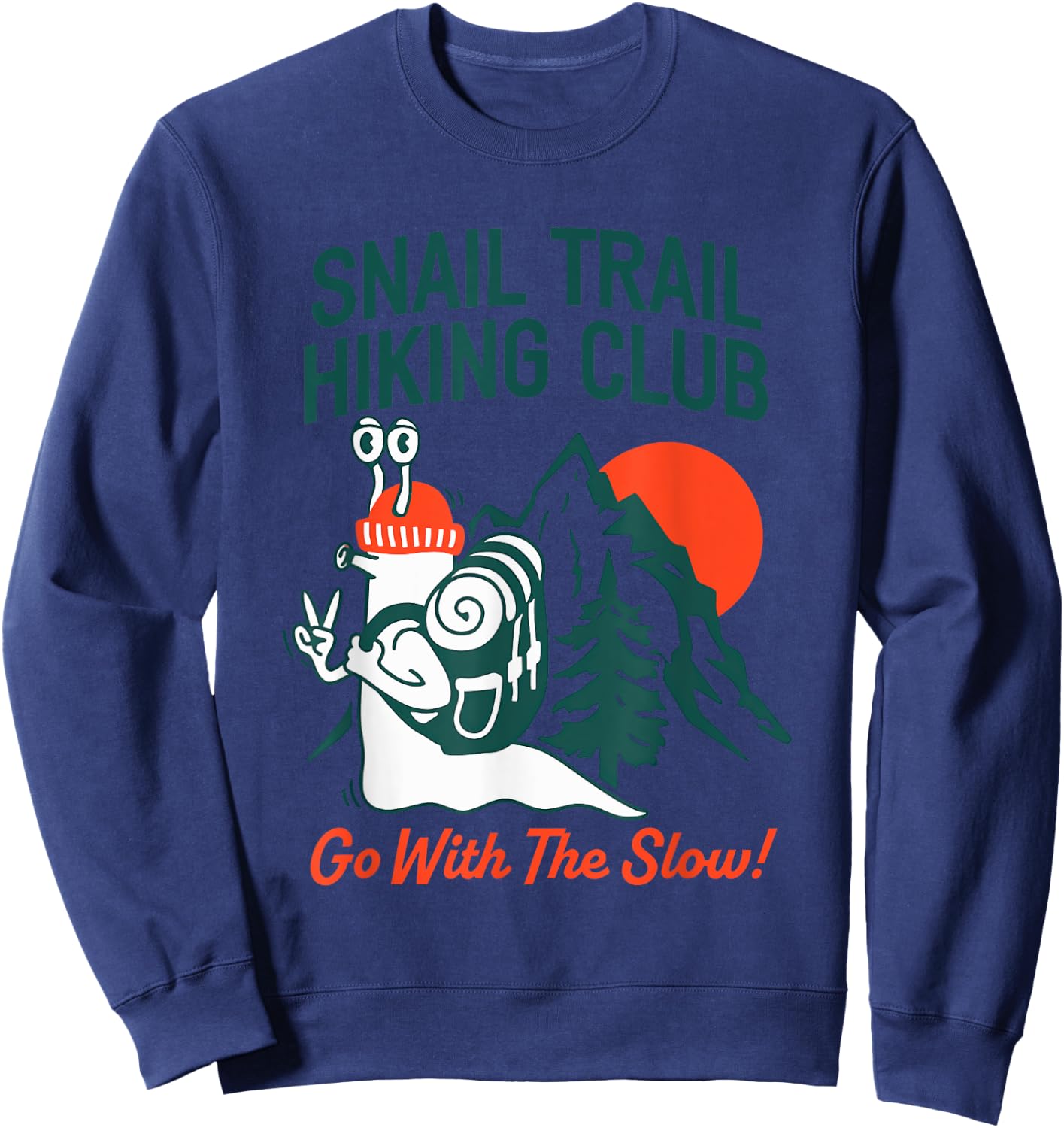 Snail Trail Hiking Club Go With The Slow Design Sweatshirt - Sweatshirt | Navy