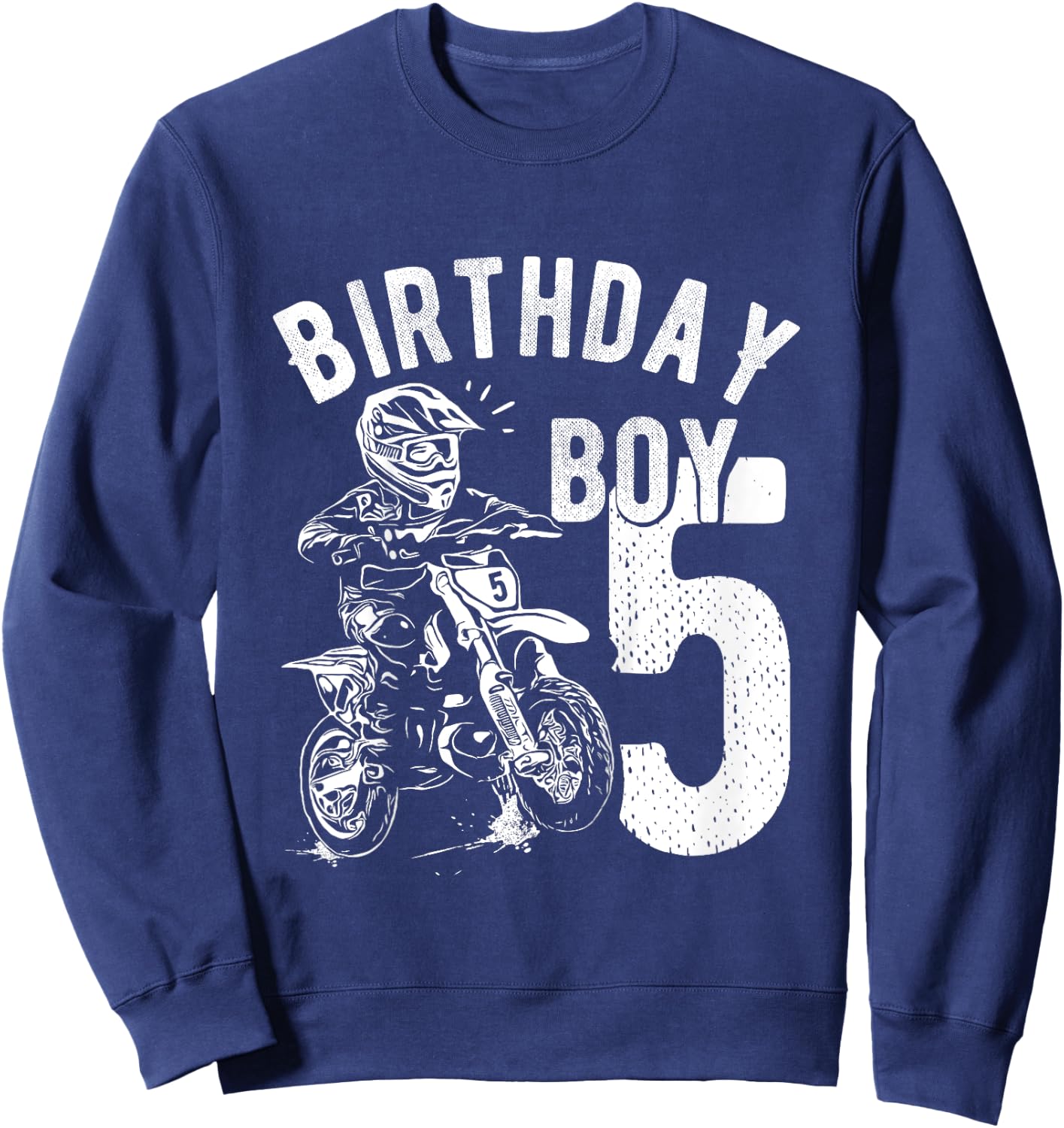 Kids 5 years old kid - Birthday boy - Dirt bike - Motorcycle Sweatshirt - Sweatshirt | Navy