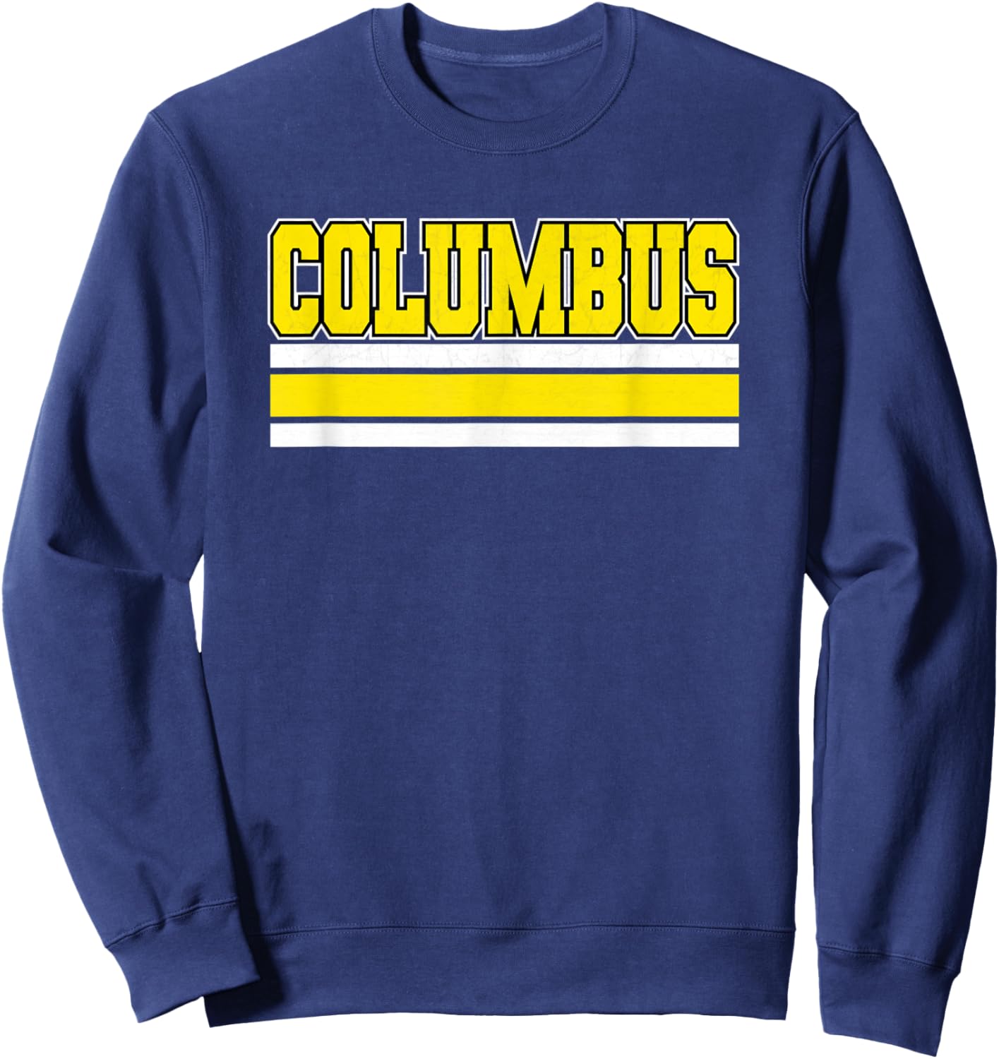 Columbus Yellow Black White Simple & Minimal Columbus Ohio Sweatshirt - Sweatshirt | Navy