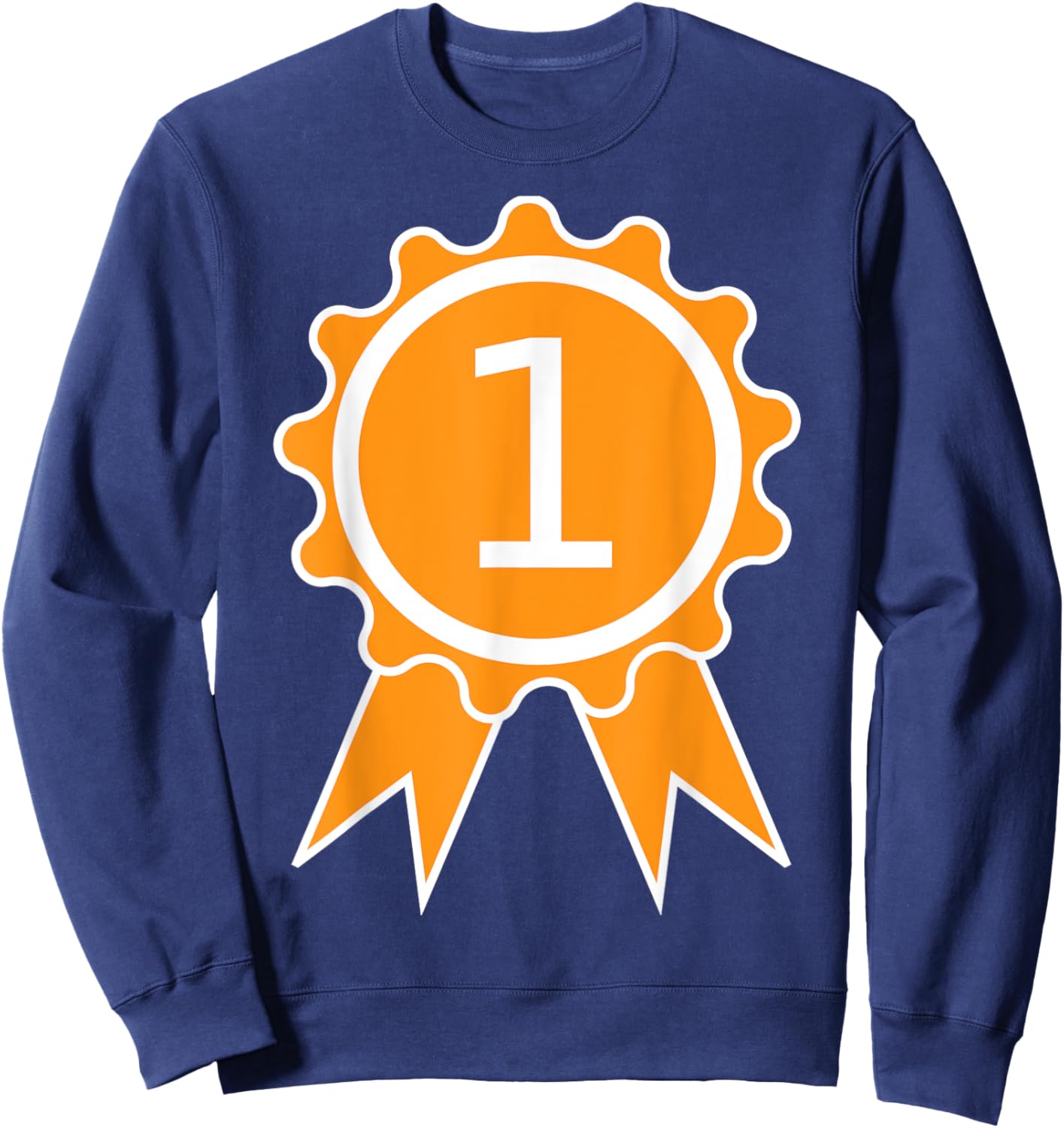 First 1st Place Trophy Ribbon Award Sweatshirt - Sweatshirt | Navy