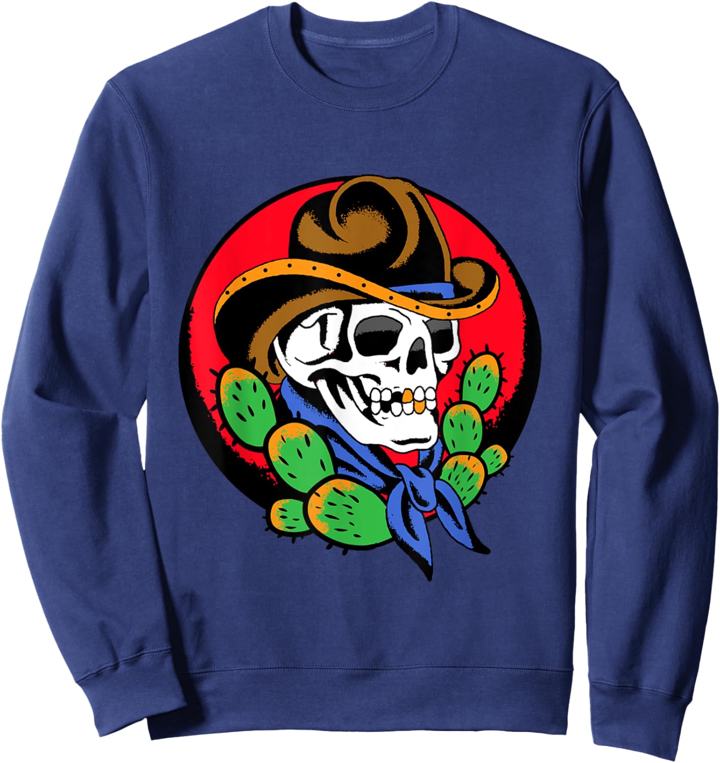 Cowboy Skull Western Traditional Tattoo Artist Tattooist Alt Sweatshirt - Sweatshirt | Navy