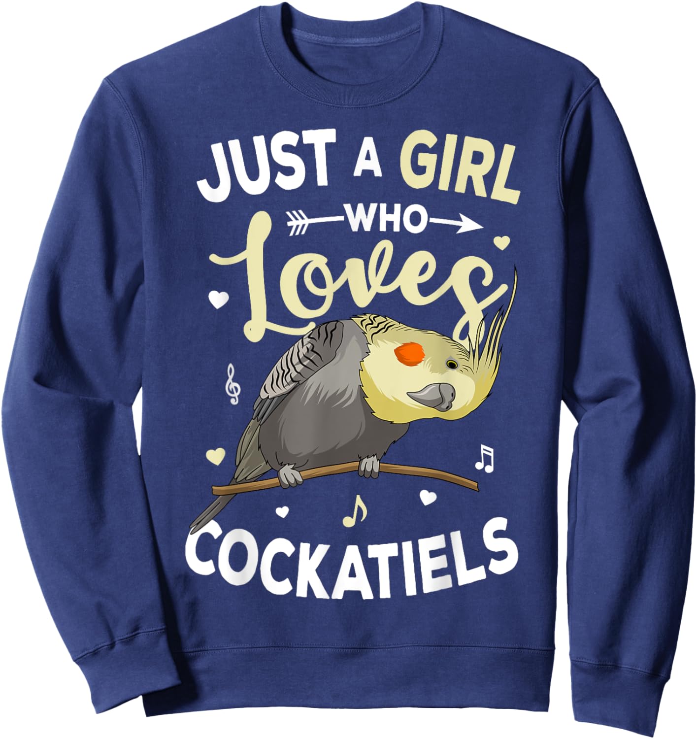 Just a Girl who loves Cockatiels Bird Cockatiel Sweatshirt - Sweatshirt | Navy