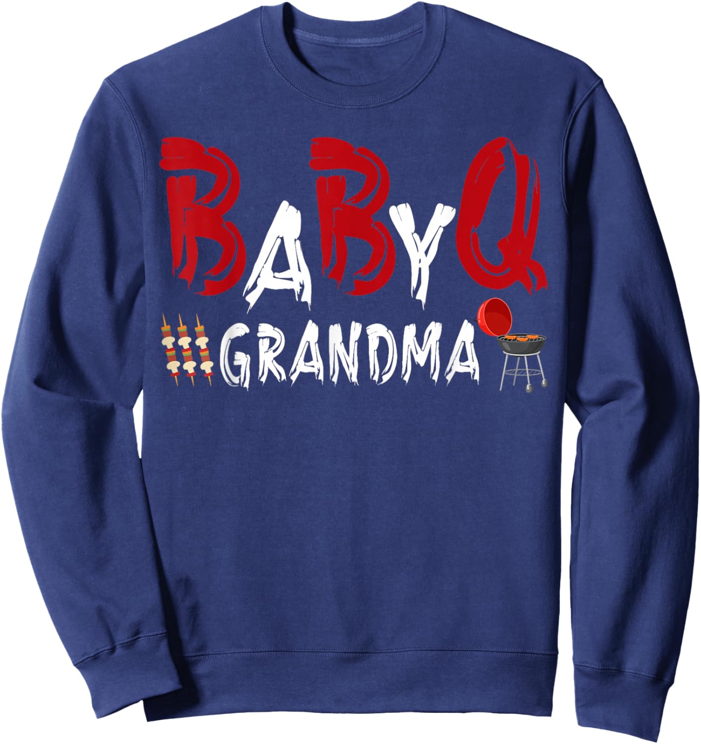 Grandma Baby BBQ Shower Themed Family Matching Barbecue Sweatshirt - Sweatshirt | Navy