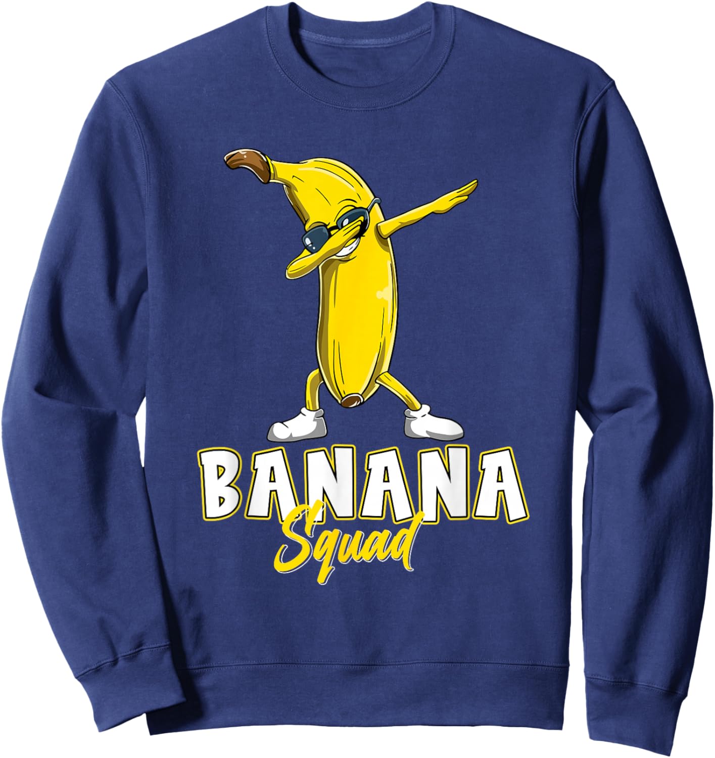 Banana Squad Funny Dabbing Banana Food & Dab Sweatshirt - Sweatshirt | Navy