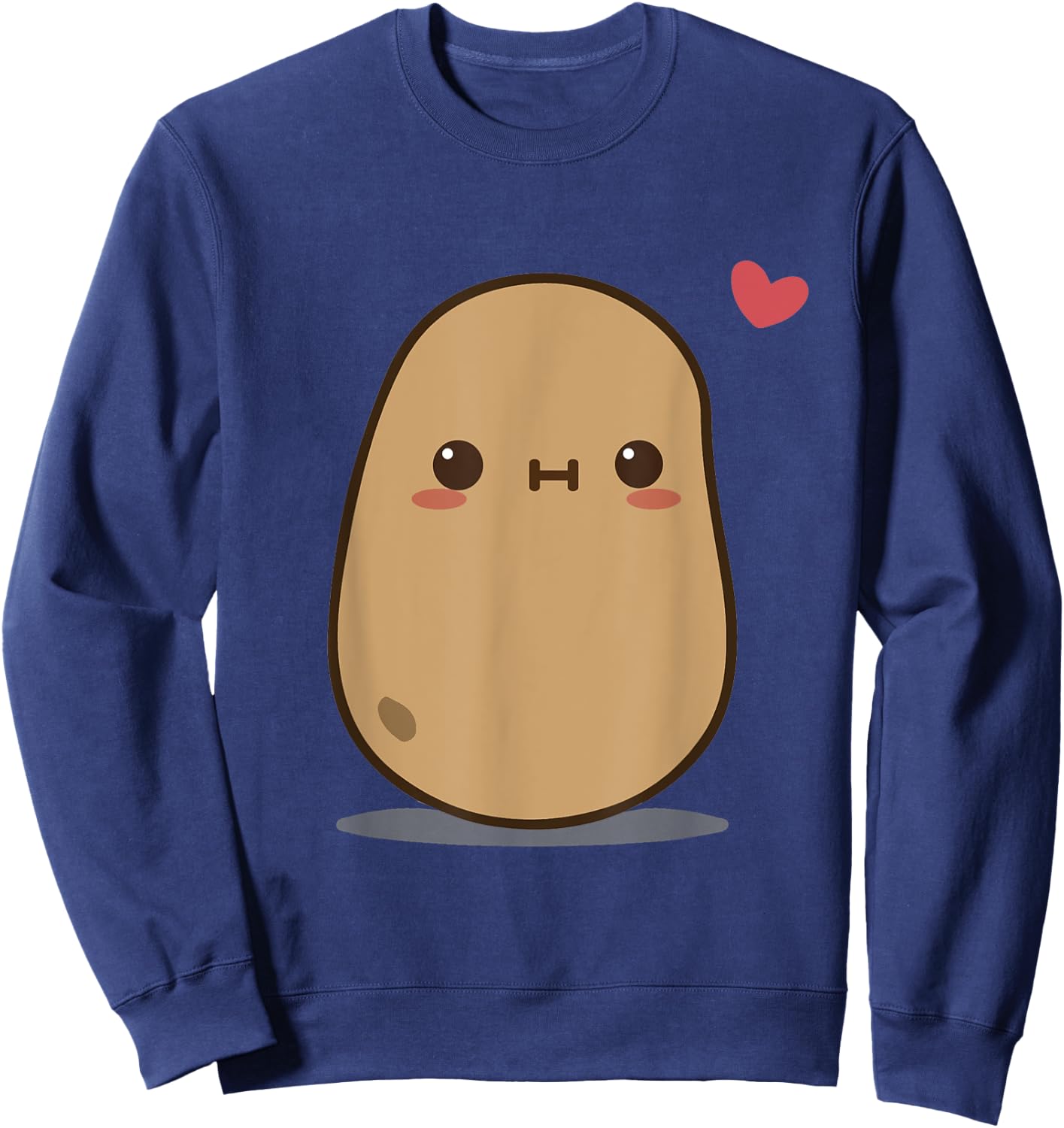 Potato Love Heart Gift Boys Men Women Sweatshirt - Sweatshirt | Navy