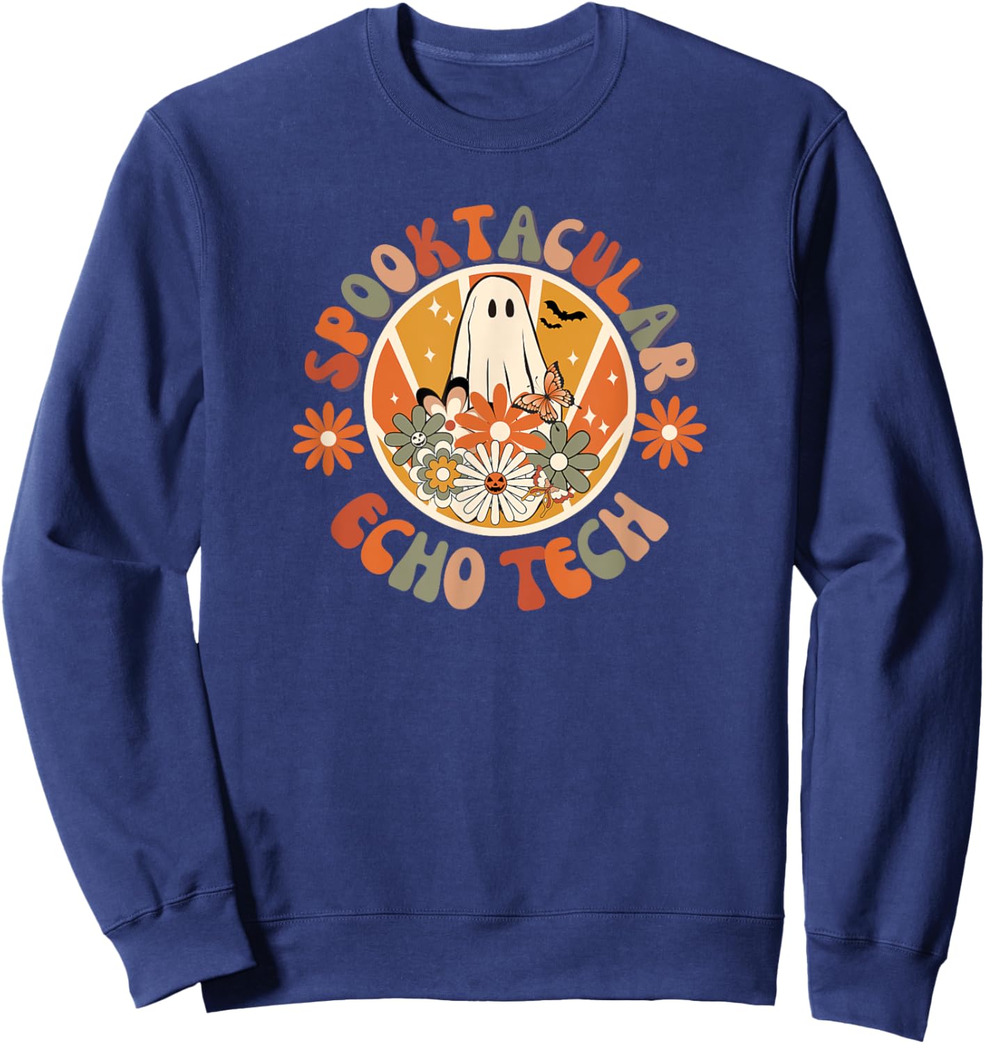 Spooktacular Echo Tech, Echocardiography Technologist Fall Sweatshirt - Sweatshirt | Navy