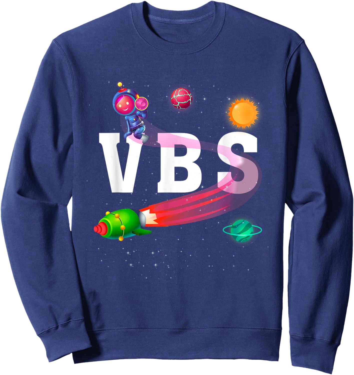 Kids VBS Crew Vacation Bible School Space Astronaut Sweatshirt - Sweatshirt | Navy