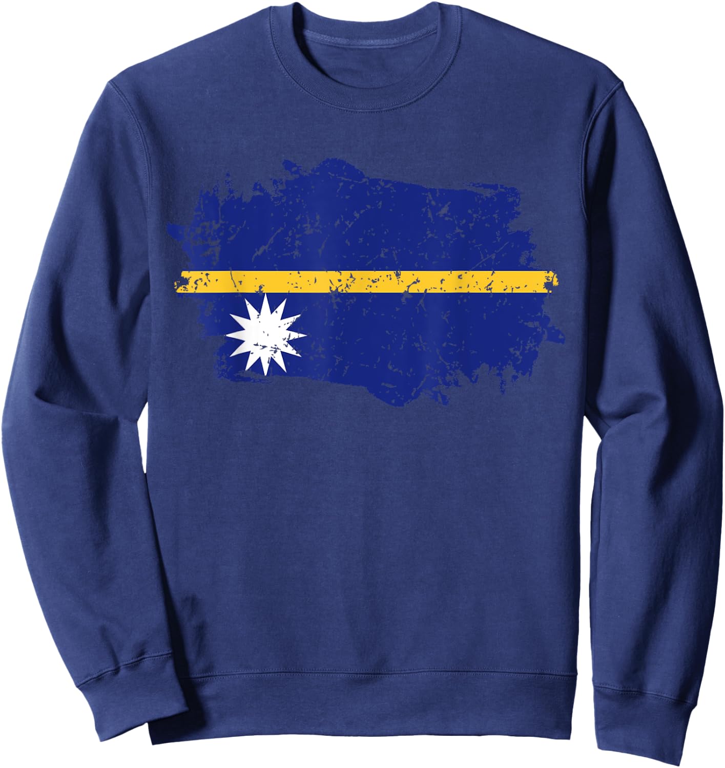 Nauru Flag Design Grunge Country Flag Nauru Sweatshirt - Sweatshirt | Navy