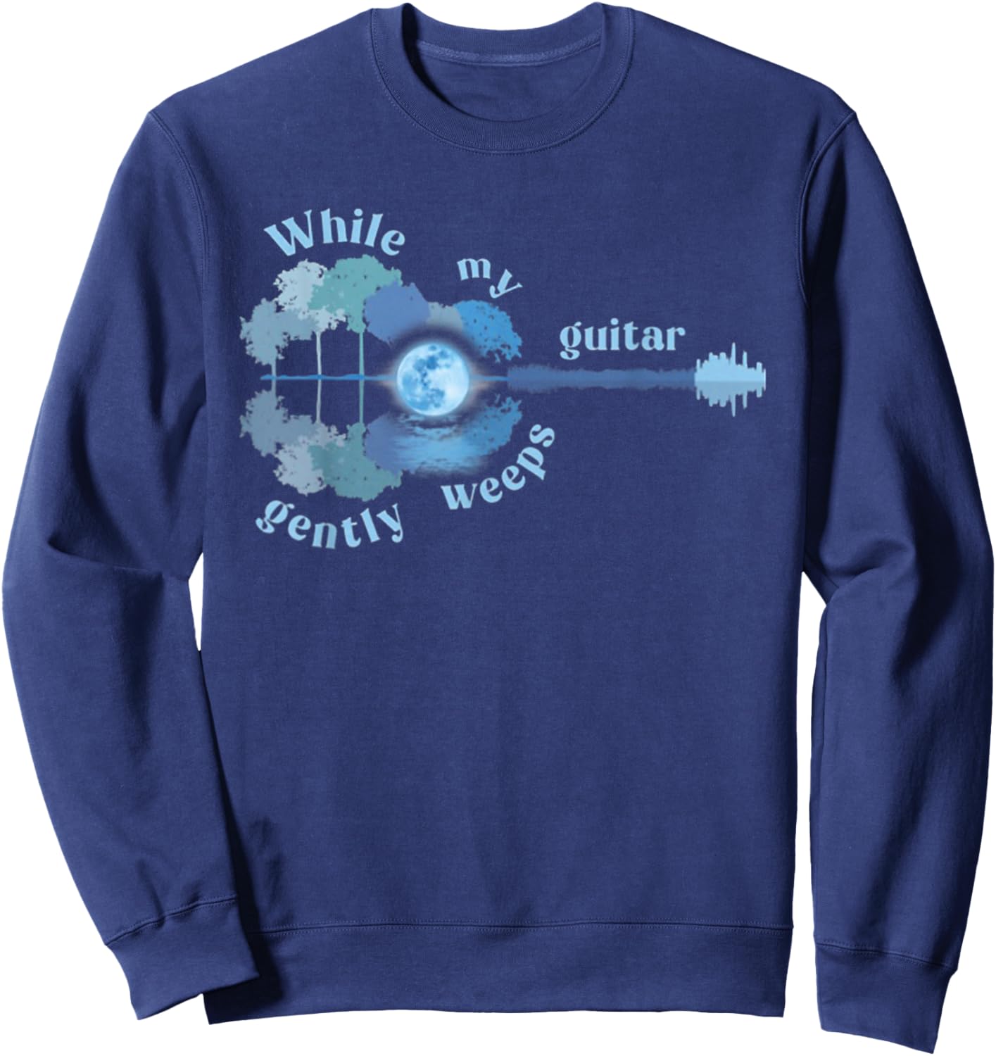 While My Guitar Gently Weeps Sweatshirt - Sweatshirt | Navy