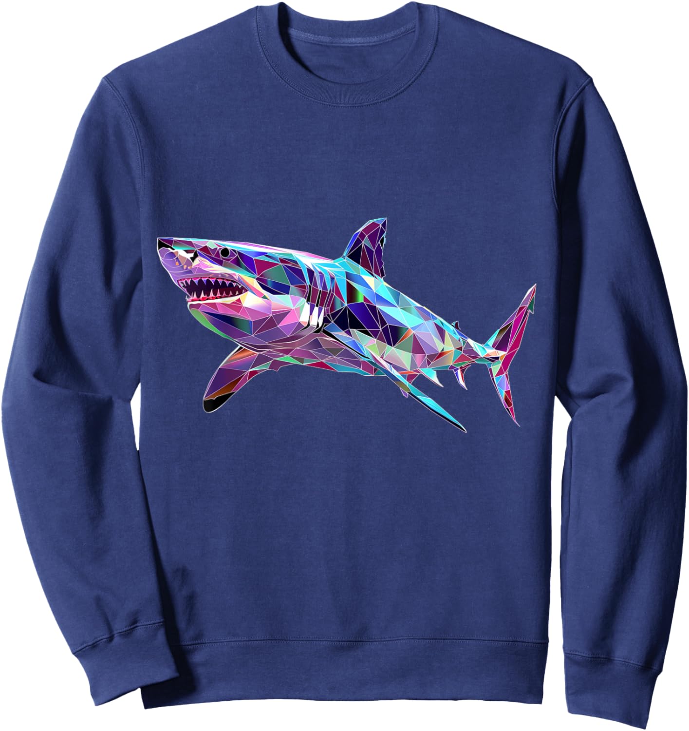 Big White Shark, Polygon Fishing, Diving, Hail Lovers Sweatshirt - Sweatshirt | Navy