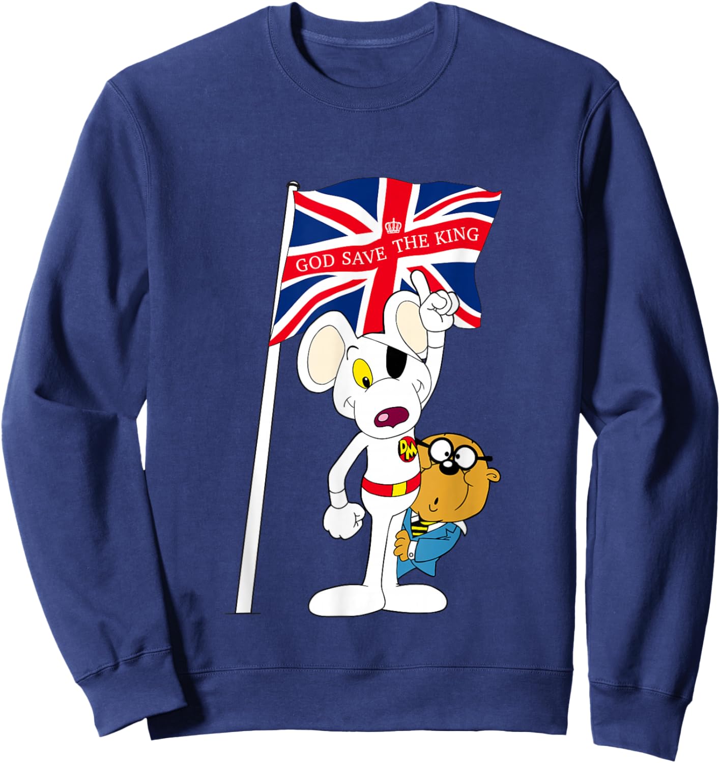 Danger Mouse Union Jack Flag God Save The King Sweatshirt - Sweatshirt | Navy