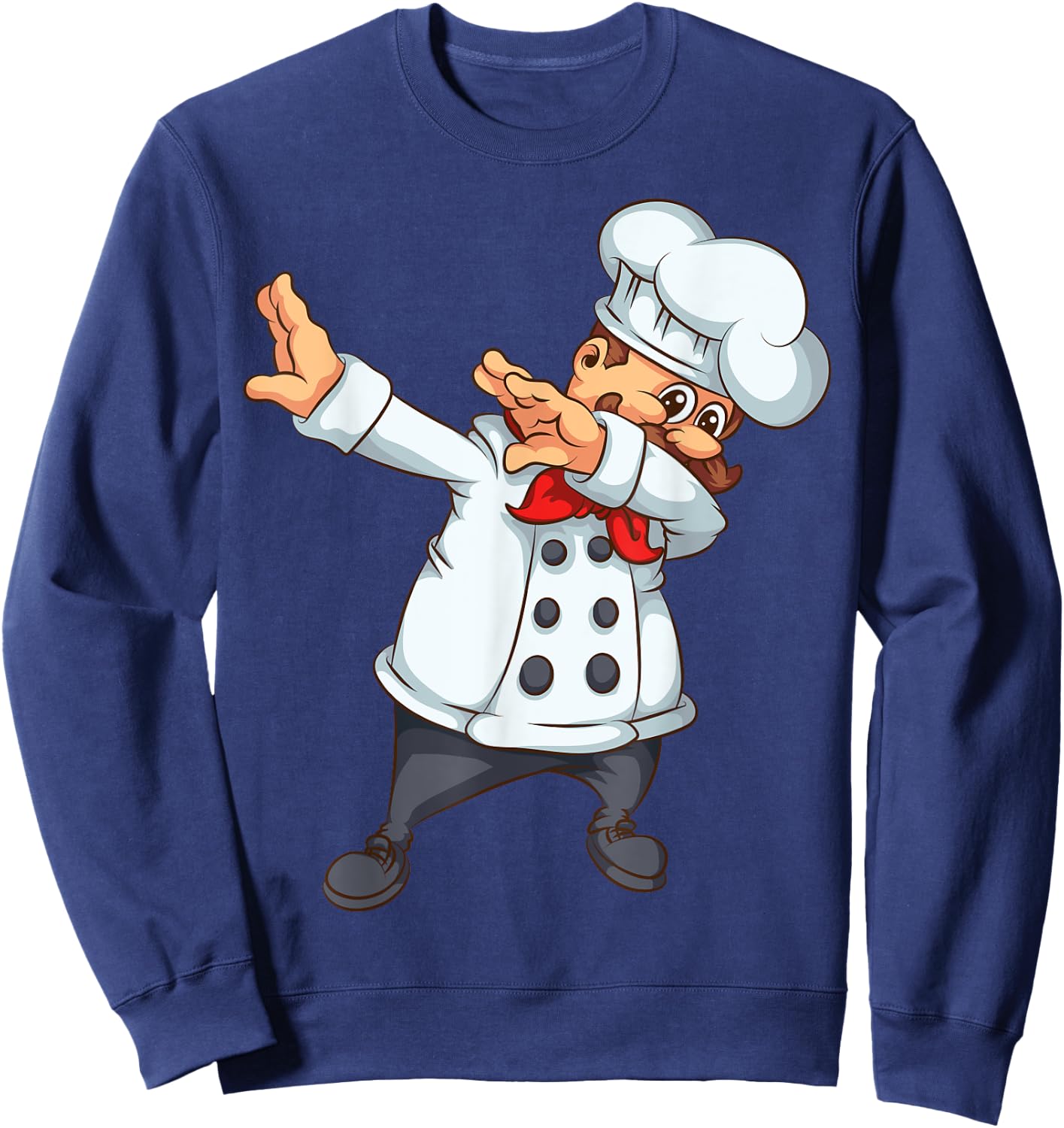 Cute Dabbing Chef | Funny Dab Dance Pastry Cook Food Gift Sweatshirt - Sweatshirt | Navy