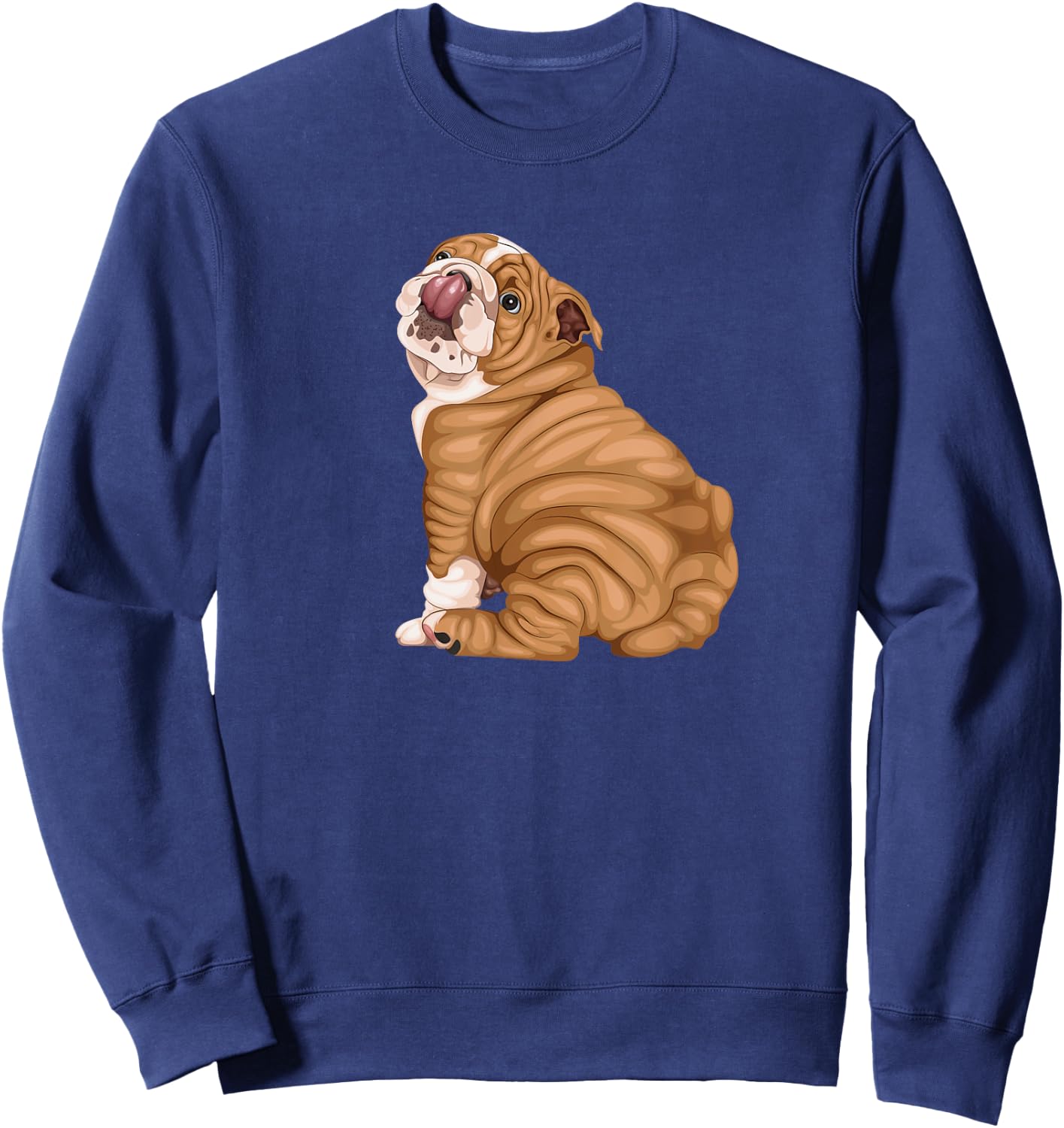 Funny Puppy Art Illustration English Bulldog Owner Women Kids Sweatshirt - Sweatshirt | Navy