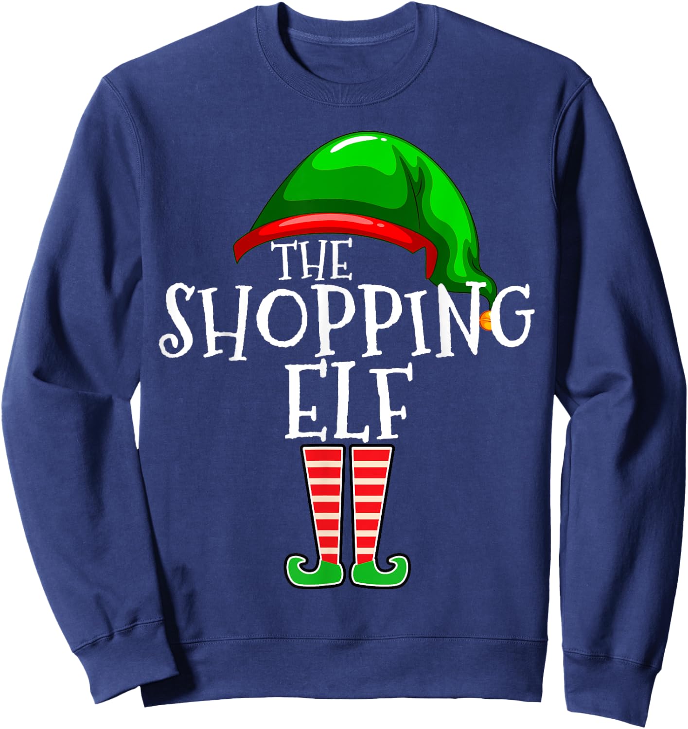 Shopping Elf Group Matching Family Christmas Sweatshirt - Sweatshirt | Navy