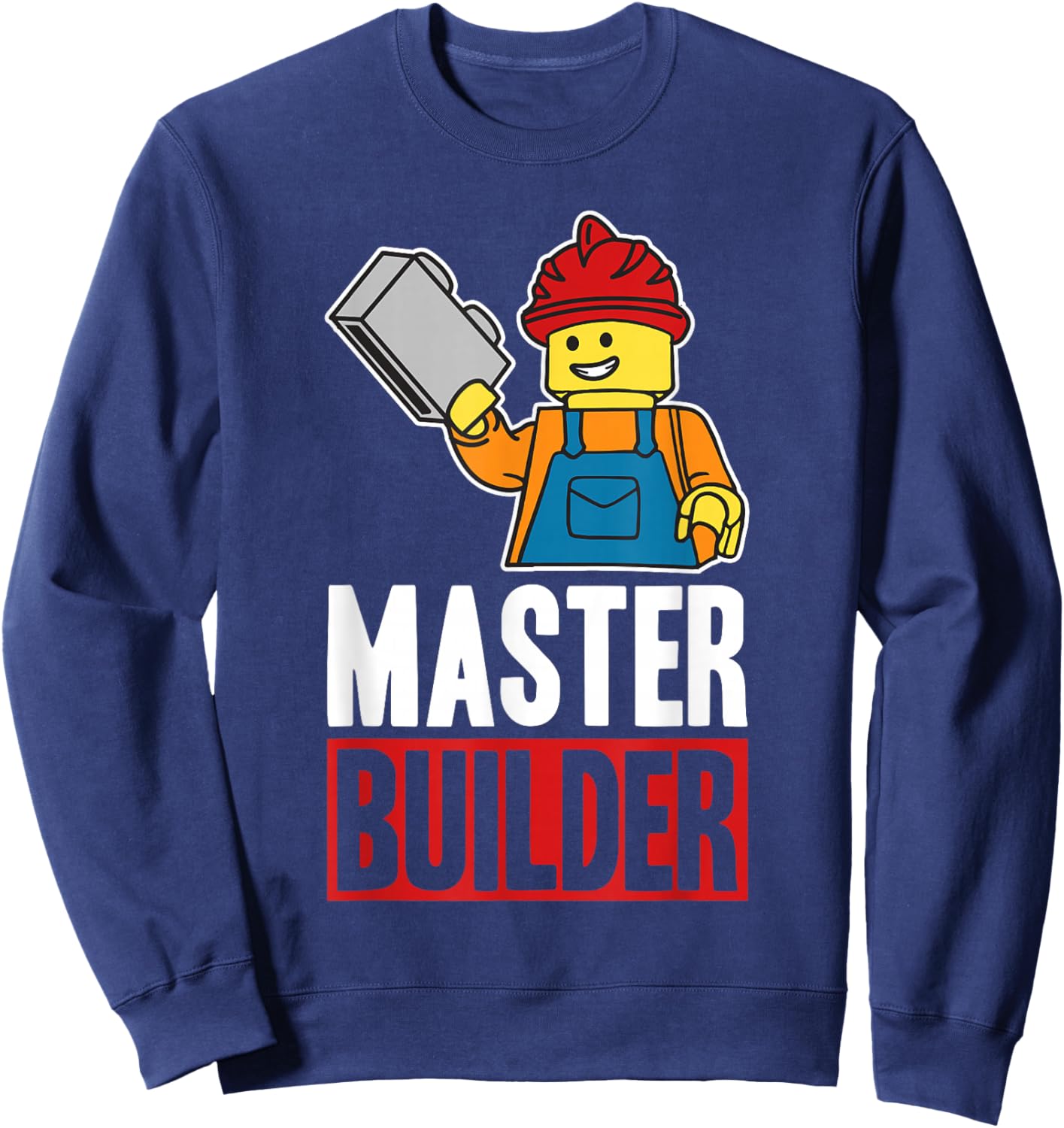 Funny Master Builder Building Blocks Gift Men Women Youth Sweatshirt - Sweatshirt | Navy