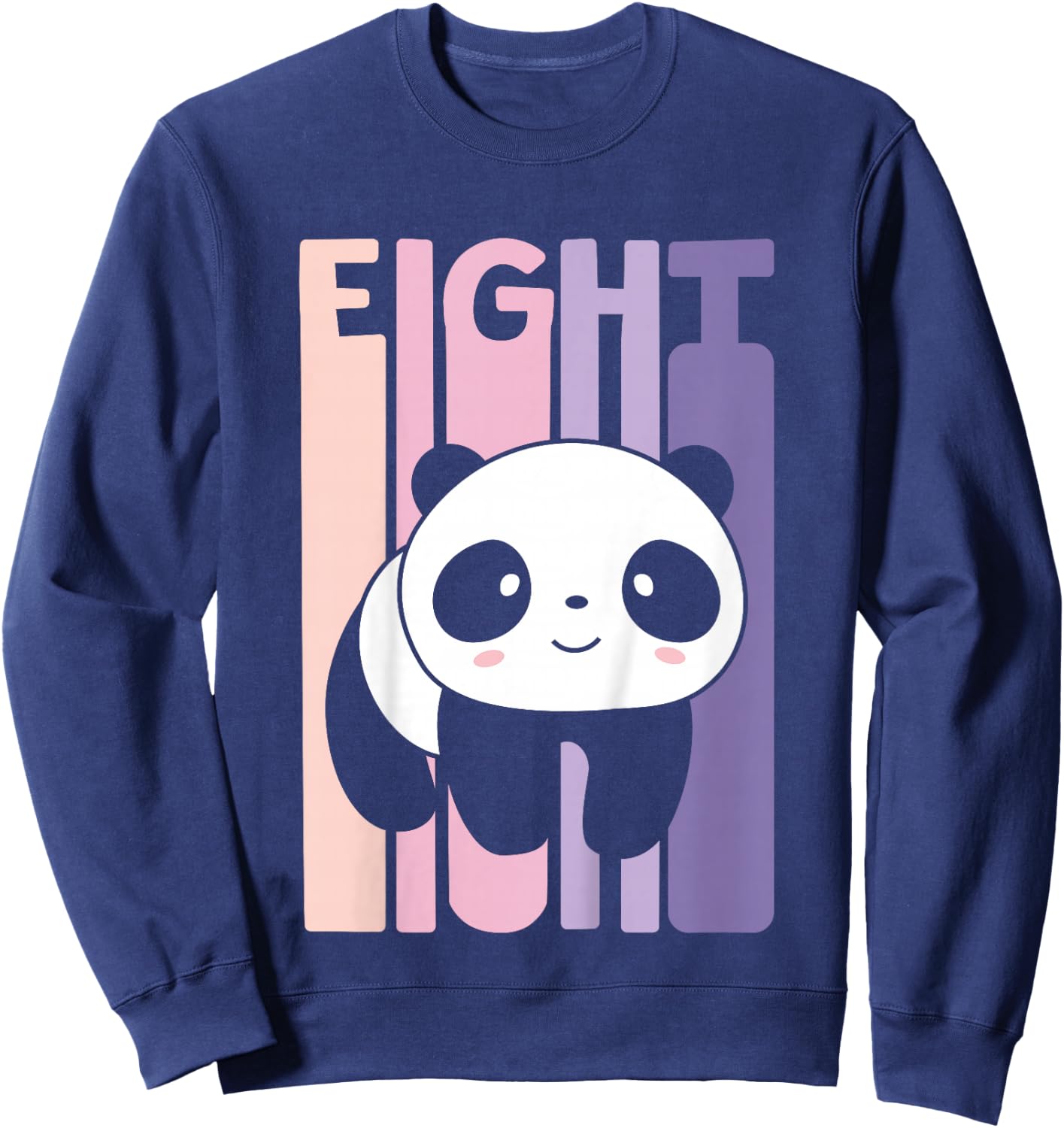 8 Year Old Cute Panda Birthday Girl 8th B-day Sweatshirt - Sweatshirt | Navy