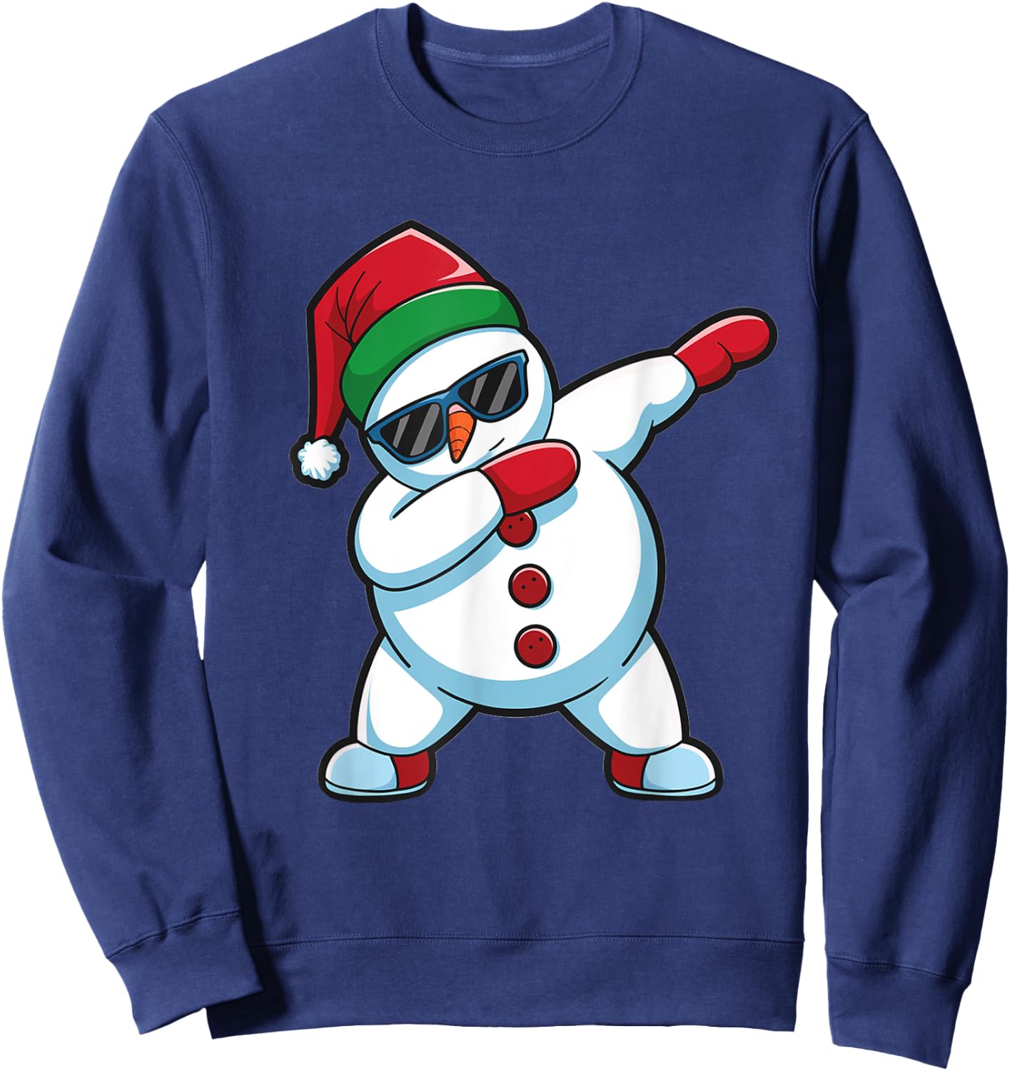 Dabbing Snowman Christmas Xmas Sweatshirt - Sweatshirt | Navy