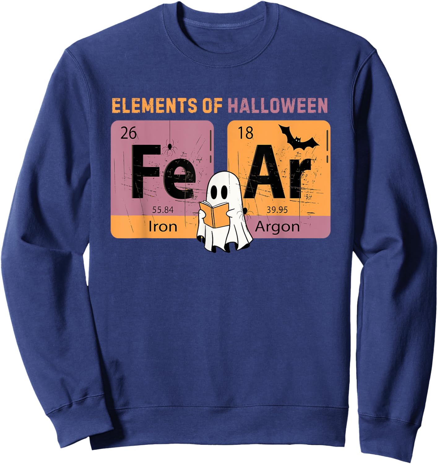 Elements Of Halloween FeAr Periodically Halloween Chemistry Sweatshirt - Sweatshirt | Navy