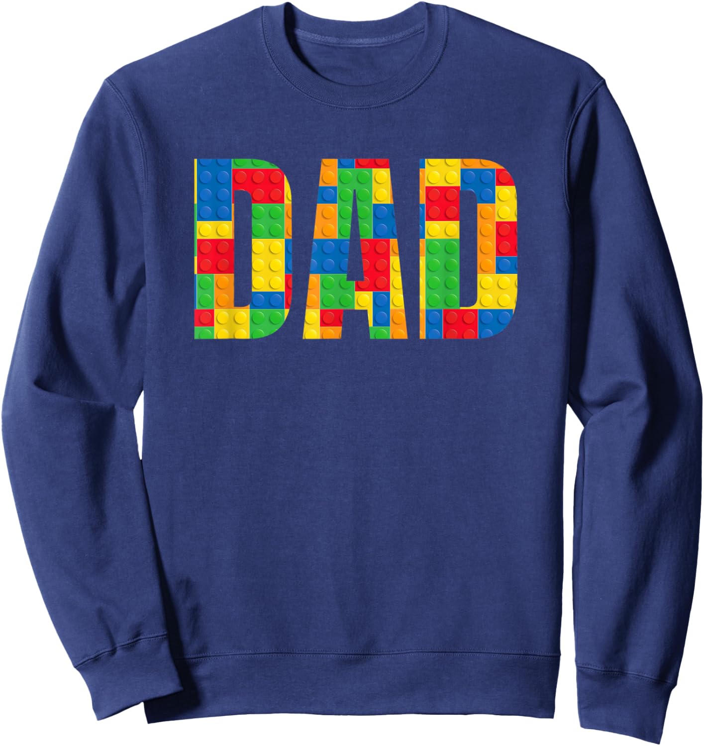 Dad Parent Brick Master Builder Building Blocks Set Family Sweatshirt - Sweatshirt | Navy