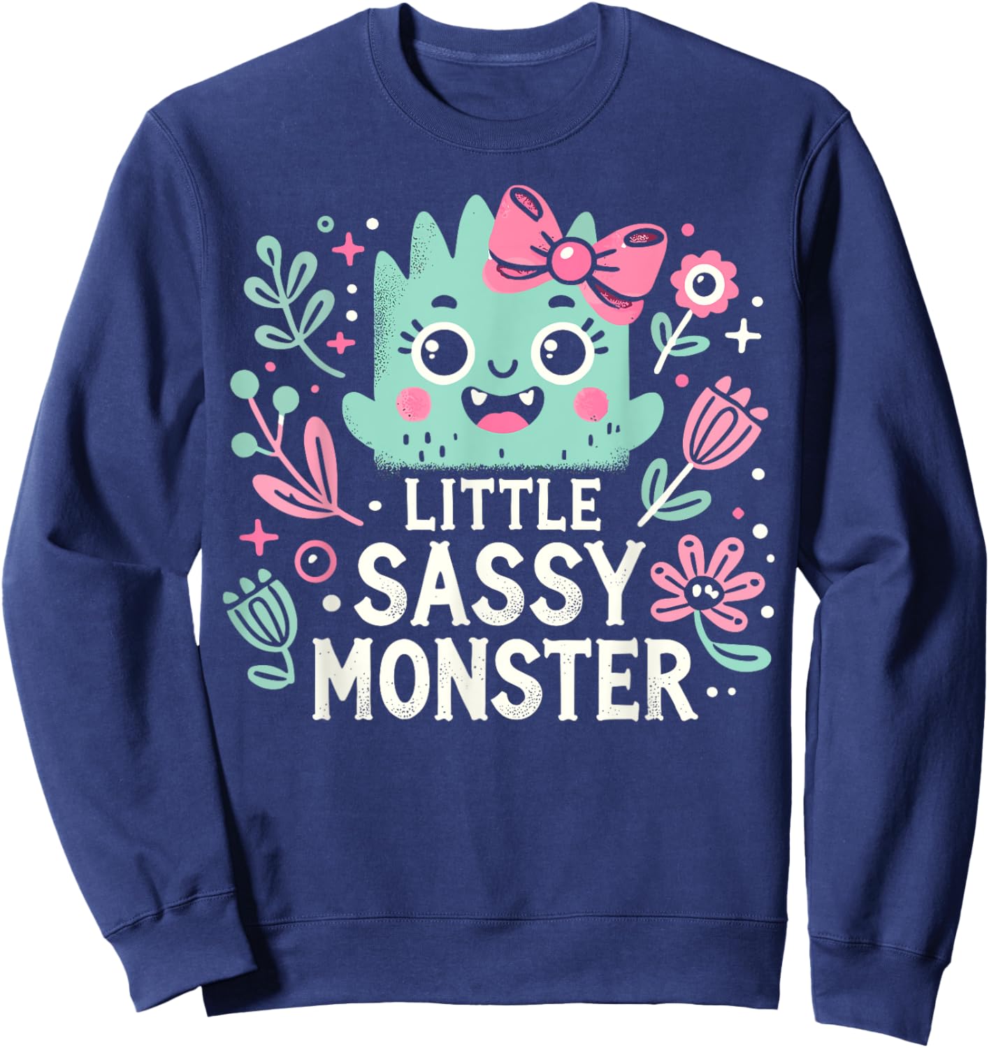 Kids Little Sassy Monster Halloween Costumes Toddler Girls Sweatshirt - Sweatshirt | Navy
