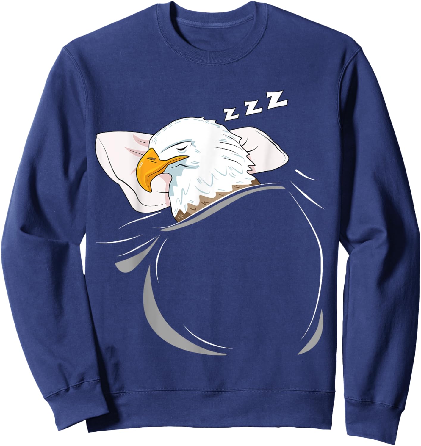 Eagle Sleeping Animal Pajamas Nap PJs Outfit Gift Bald Eagle Sweatshirt - Sweatshirt | Navy