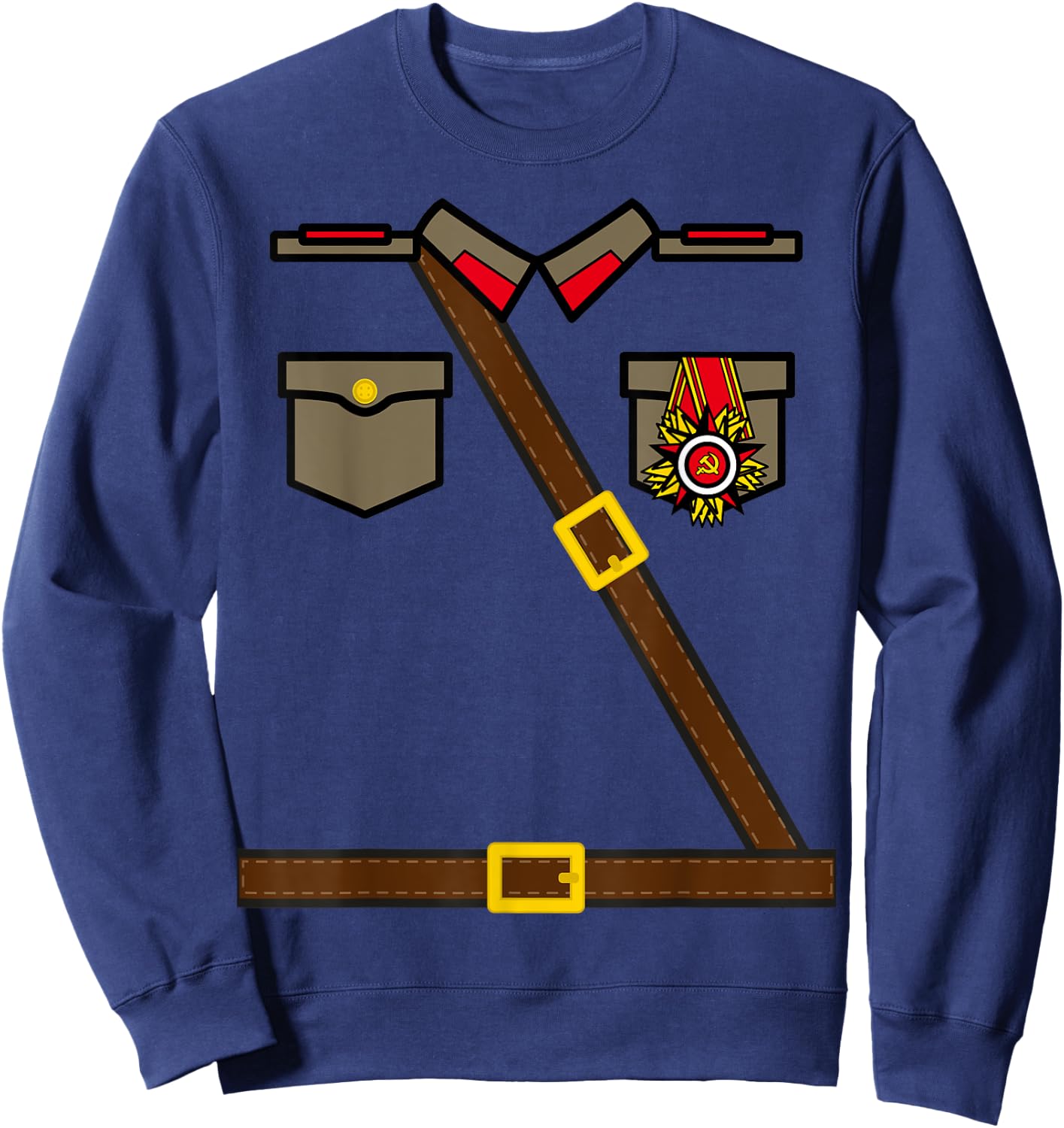 Russian Soldier Costume - USSR Communist Socialist Halloween Sweatshirt - Sweatshirt | Navy