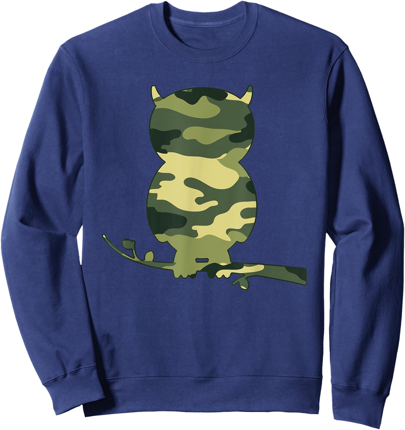 Military Owl Camo Men Print US Bird Owlet Veteran Gift Sweatshirt - Sweatshirt | Navy