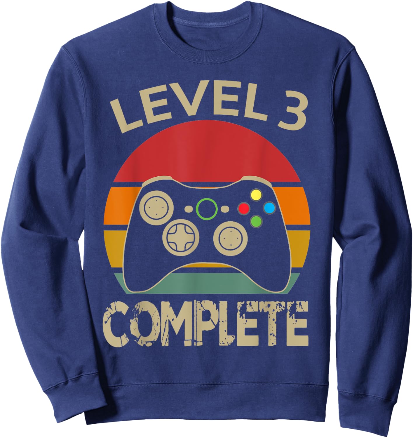 Level 3 Complete Vintage Retro 3rd Year Wedding Anniversary Sweatshirt - Sweatshirt | Navy
