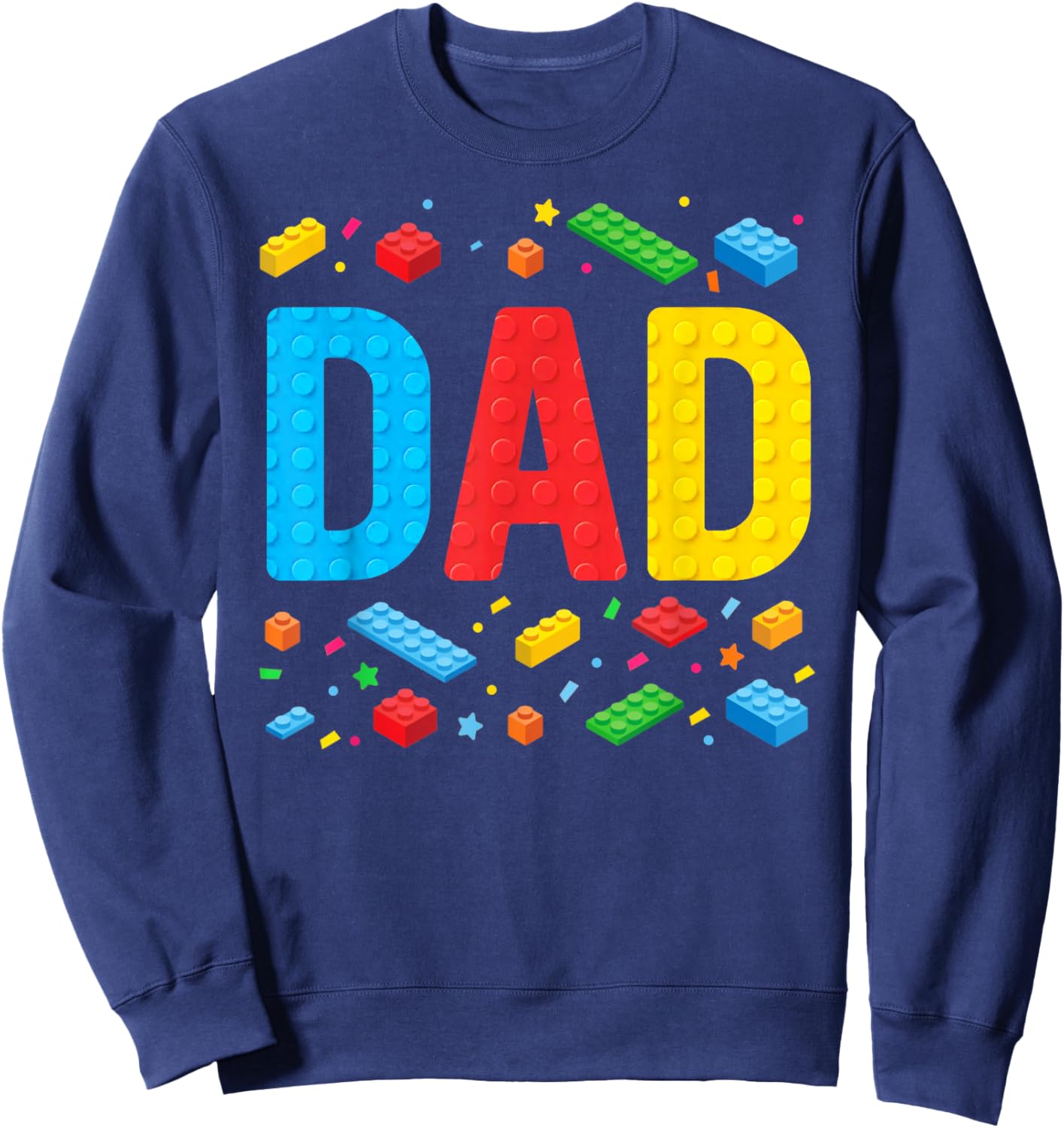 Dad Master Builder Building Bricks Blocks Family Fathers Day Sweatshirt - Sweatshirt | Navy