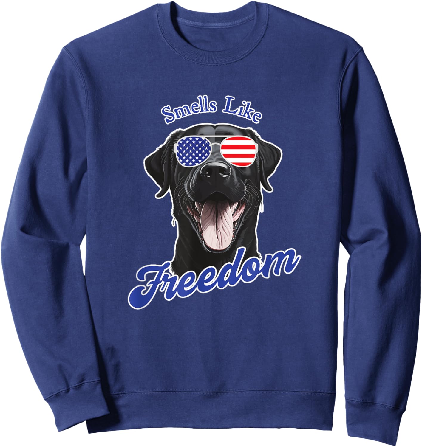 Black Labrador American Flag Vintage Americana Men Sweatshirt - Sweatshirt | Navy