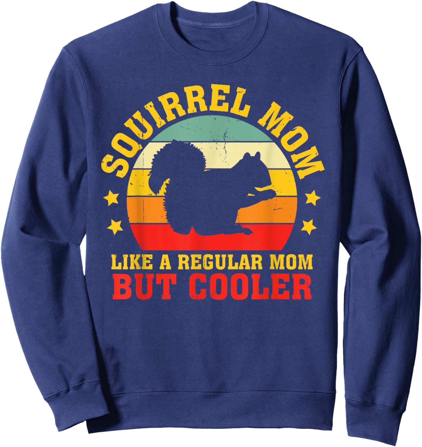 Retro Squirrel Mom Vintage Forest Animal Mother Sweatshirt - Sweatshirt | Navy