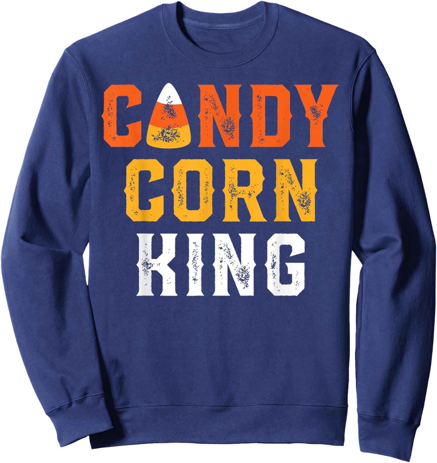 Halloween Candy Corn King Funny Retro Sweatshirt - Sweatshirt | Navy