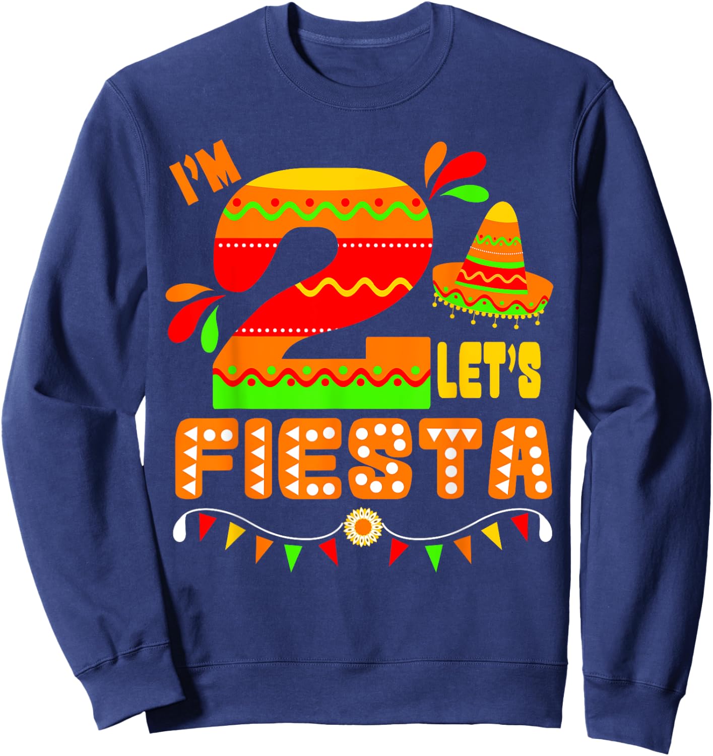 I'm Dos Taco Twosday Shirt 2nd Birthday Gift Kids Boy Girl Sweatshirt - Sweatshirt | Navy