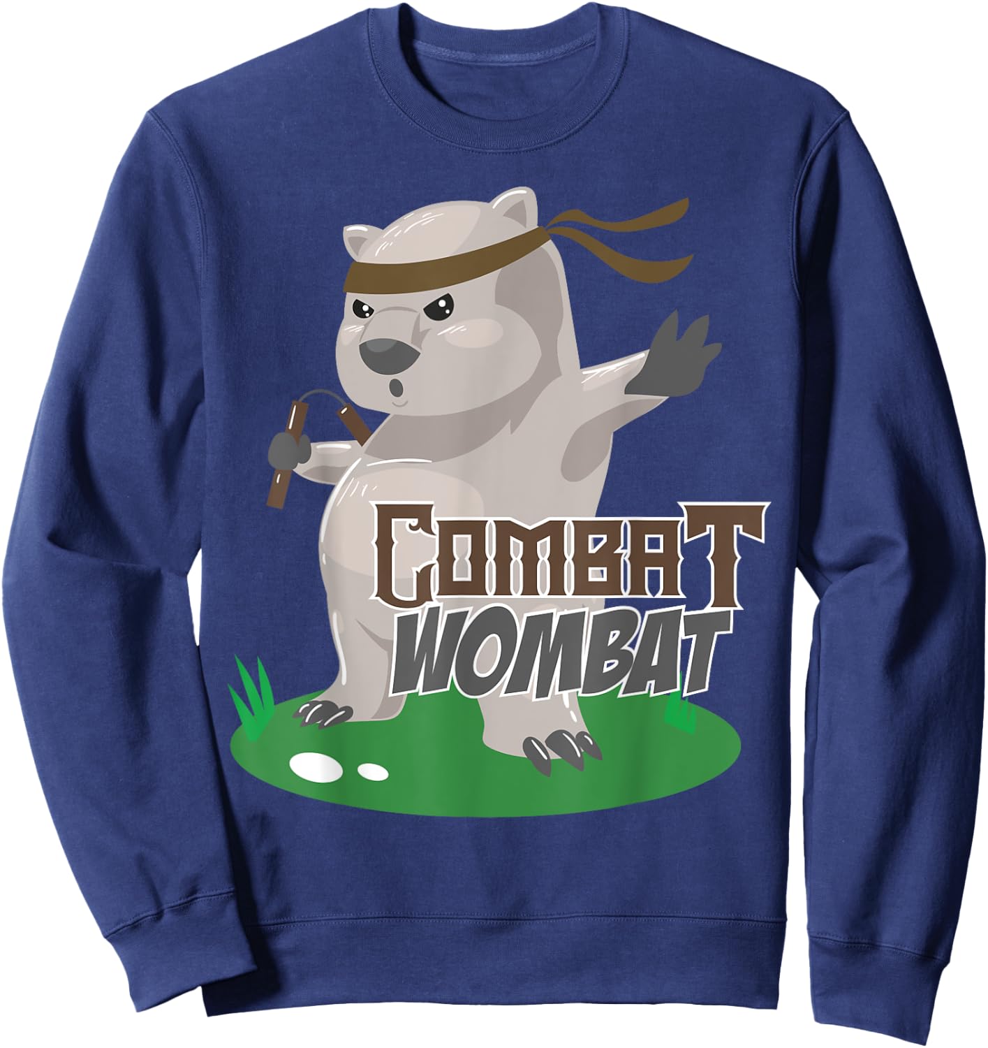 Combat Wombat Funny Karate Wombat Martial Artist Gift Sweatshirt - Sweatshirt | Navy