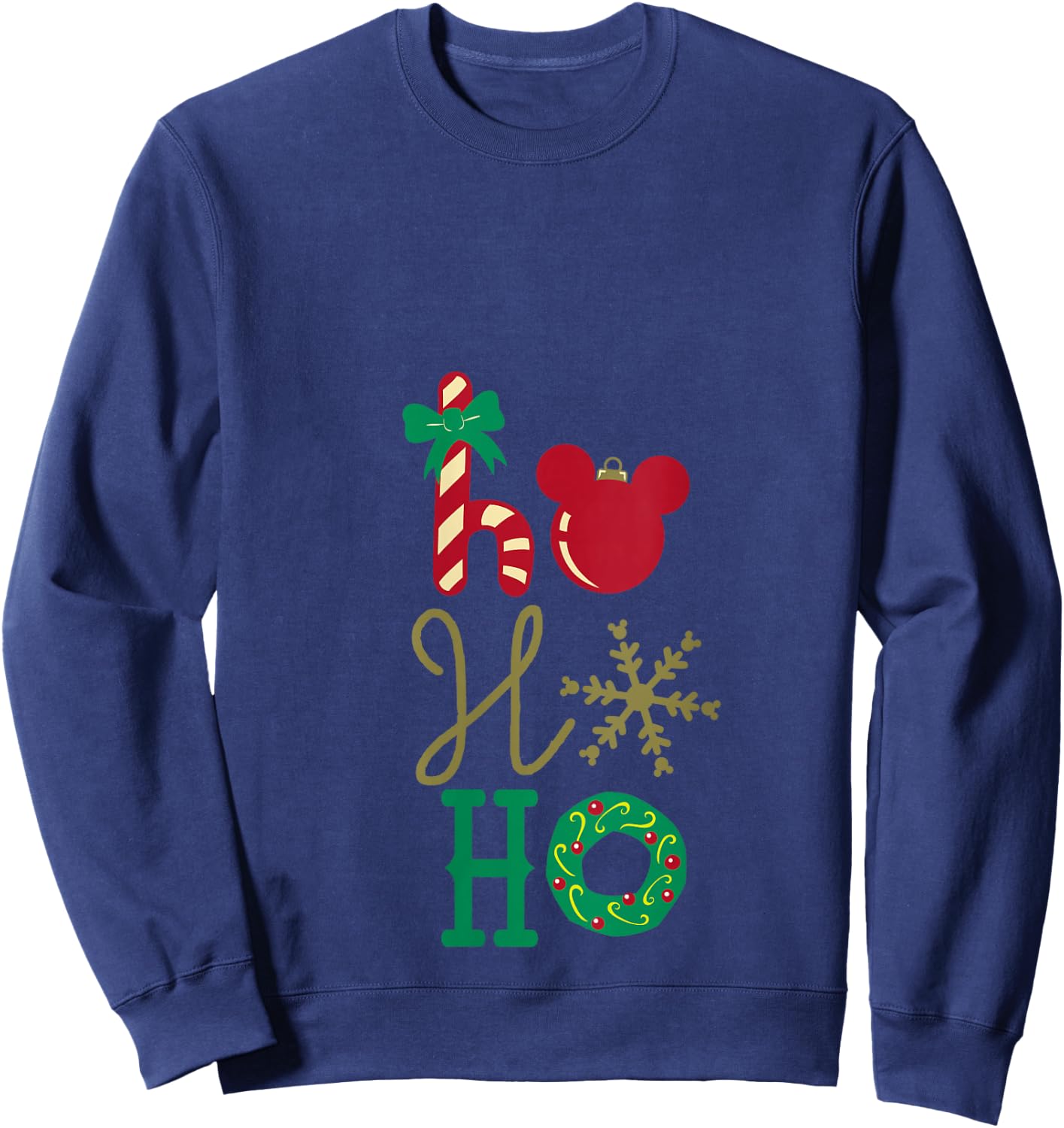 Disney Mickey Icon Ho Ho Ho Holiday V-Neck Sweatshirt - Sweatshirt | Navy